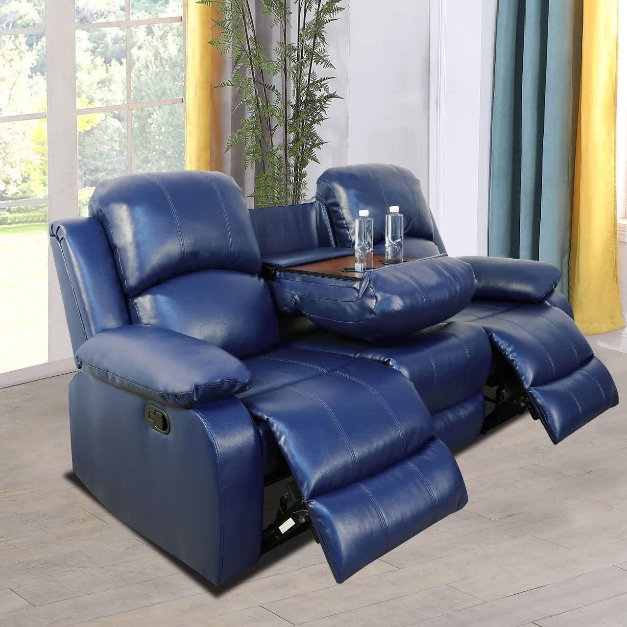 Wade Logan® Branscome 3 Piece Vegan Leather Manual Reclining Living Room Sofa Set