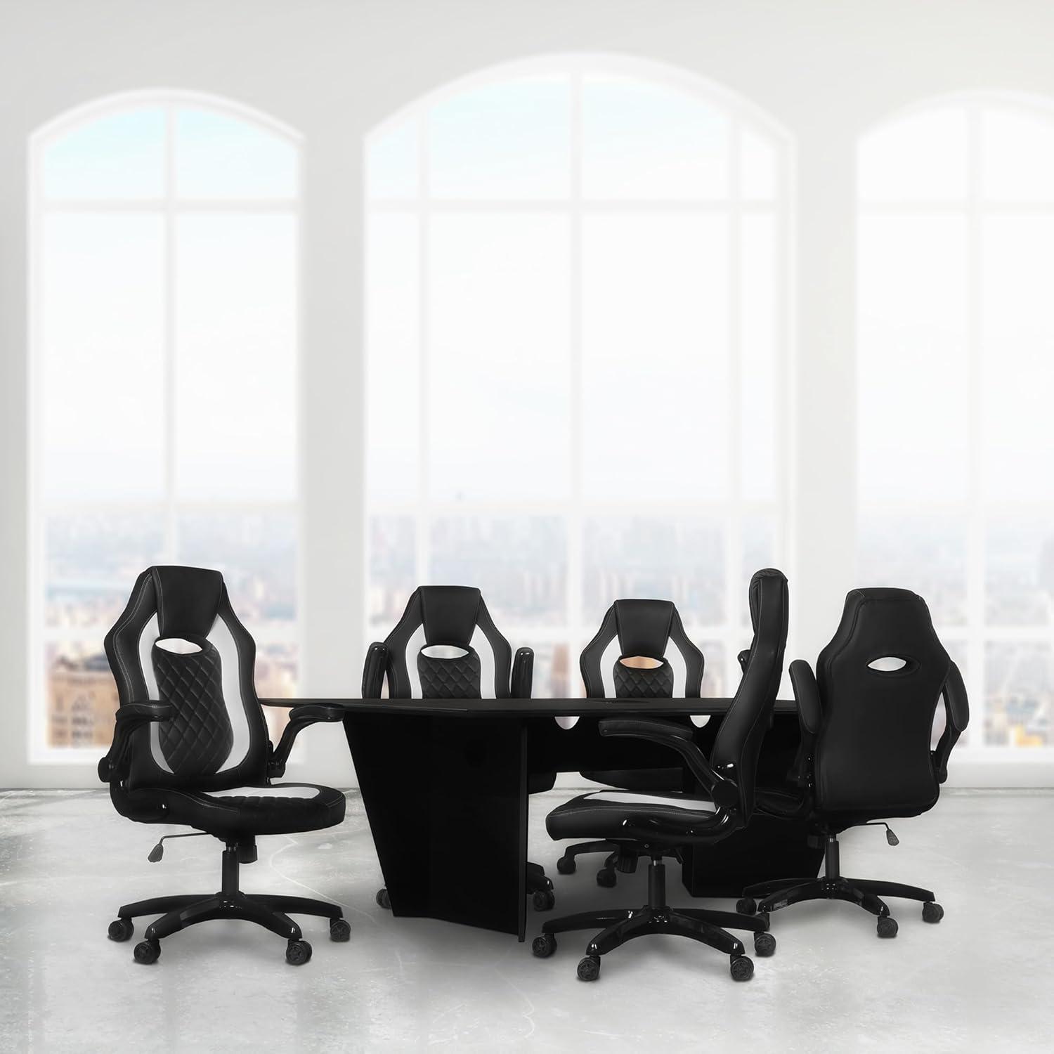 Array 96" Conference Table with Power Data Grommet- Ash Grey/ Black