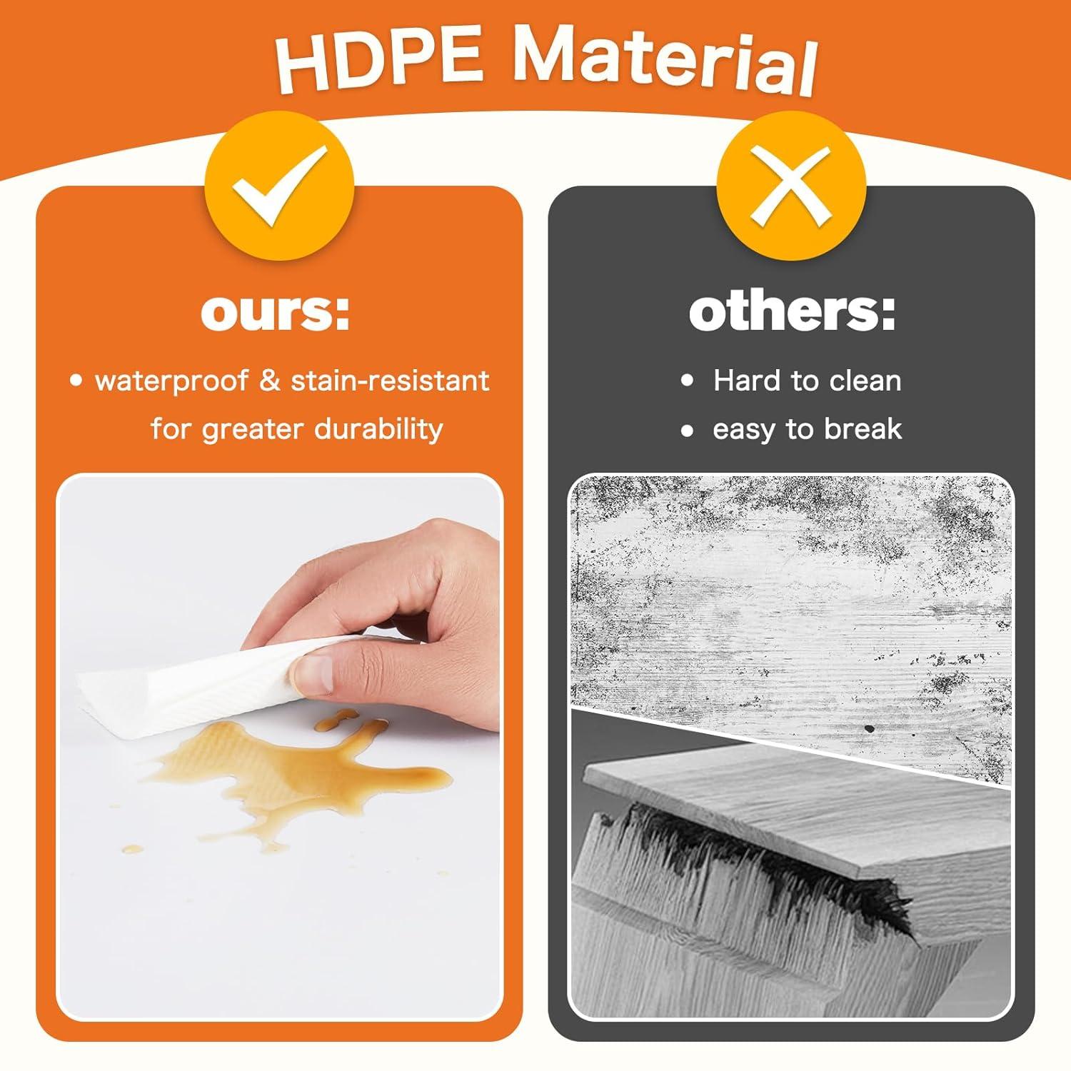 4 ft Portable Folding Table, Idustrial Heavy-Duty Foldable Table, HDPE Plastic Table, with Carrying Handle, Locks, Stright Legs for Indoor & Outdoor Party, Barbeque, Camping, Board Games - White