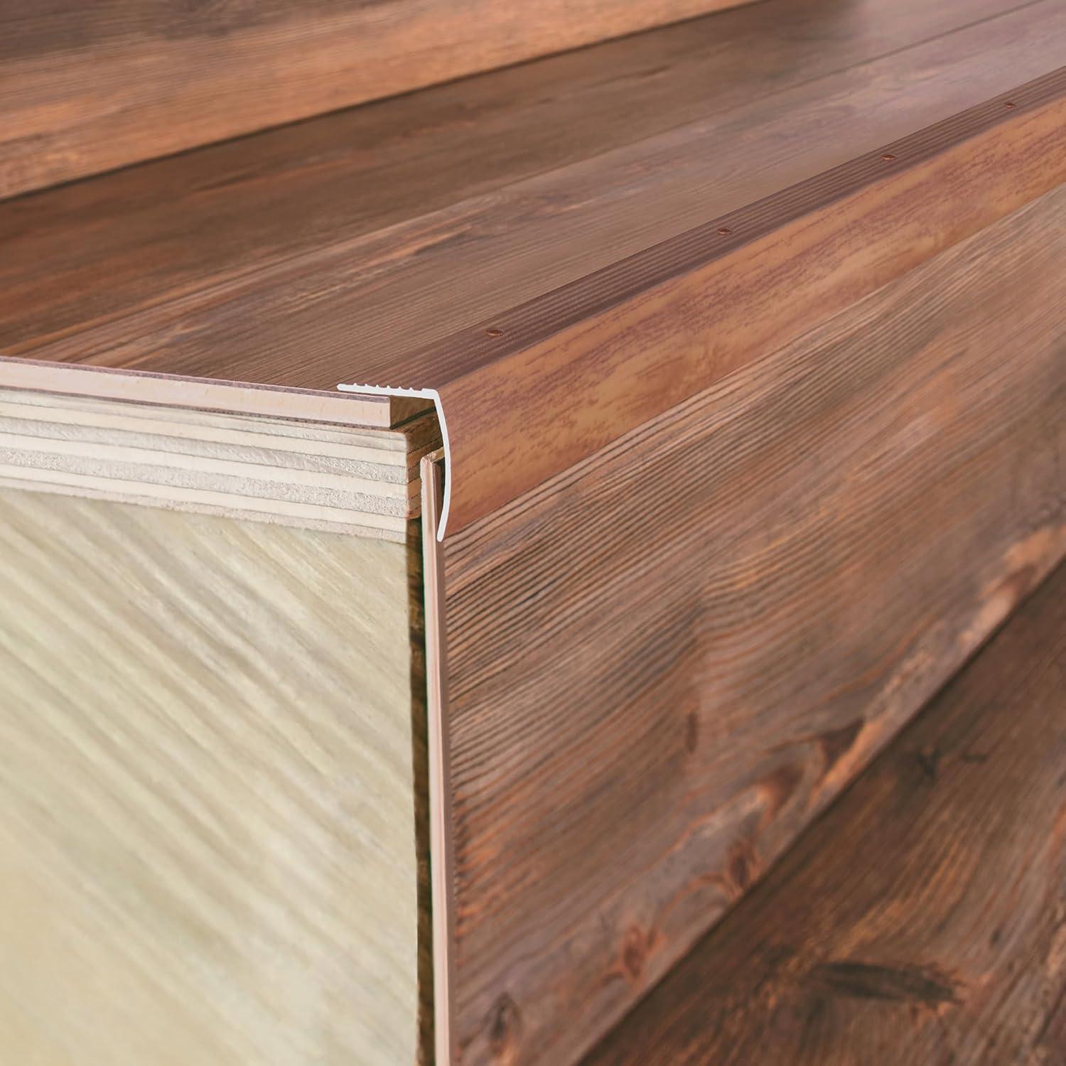 Cherry Finish Aluminum Stair Edging, 36 Inches