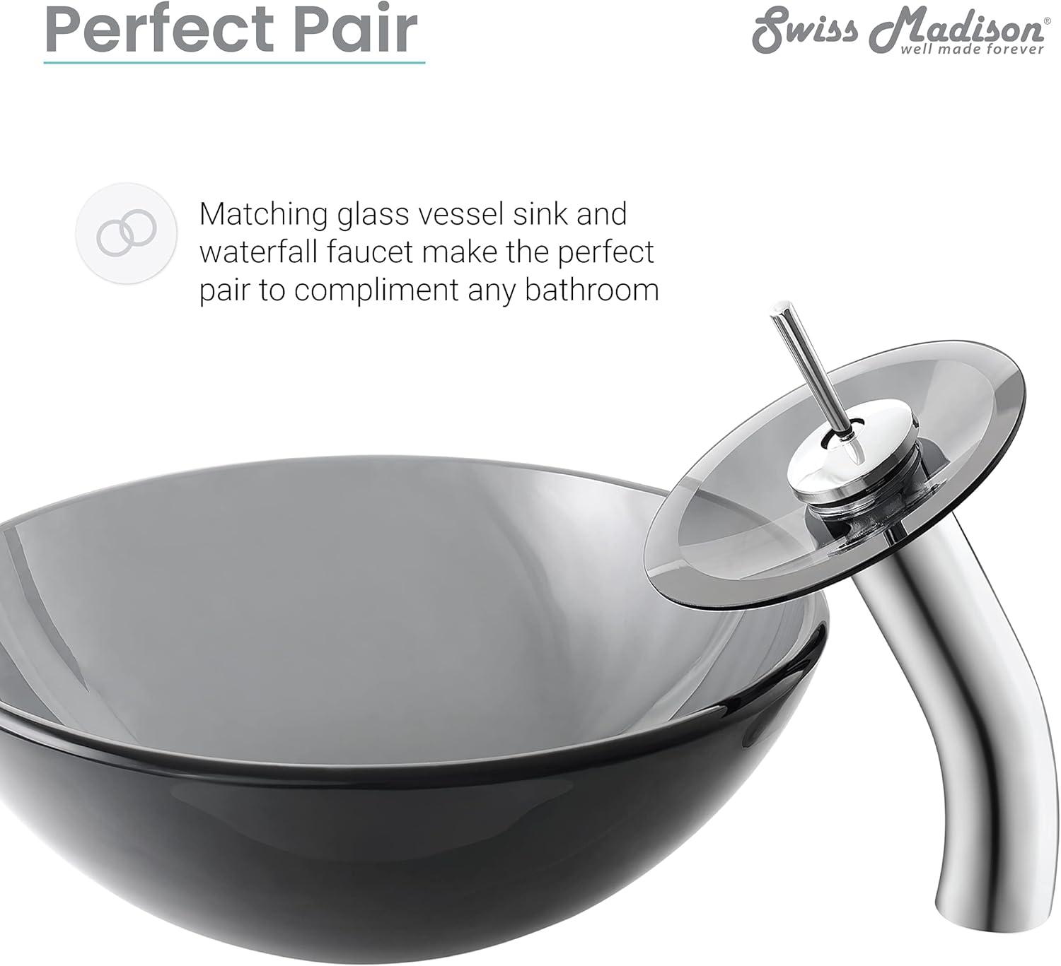 Cascade 16.5 Glass Vessel Sink with Faucet