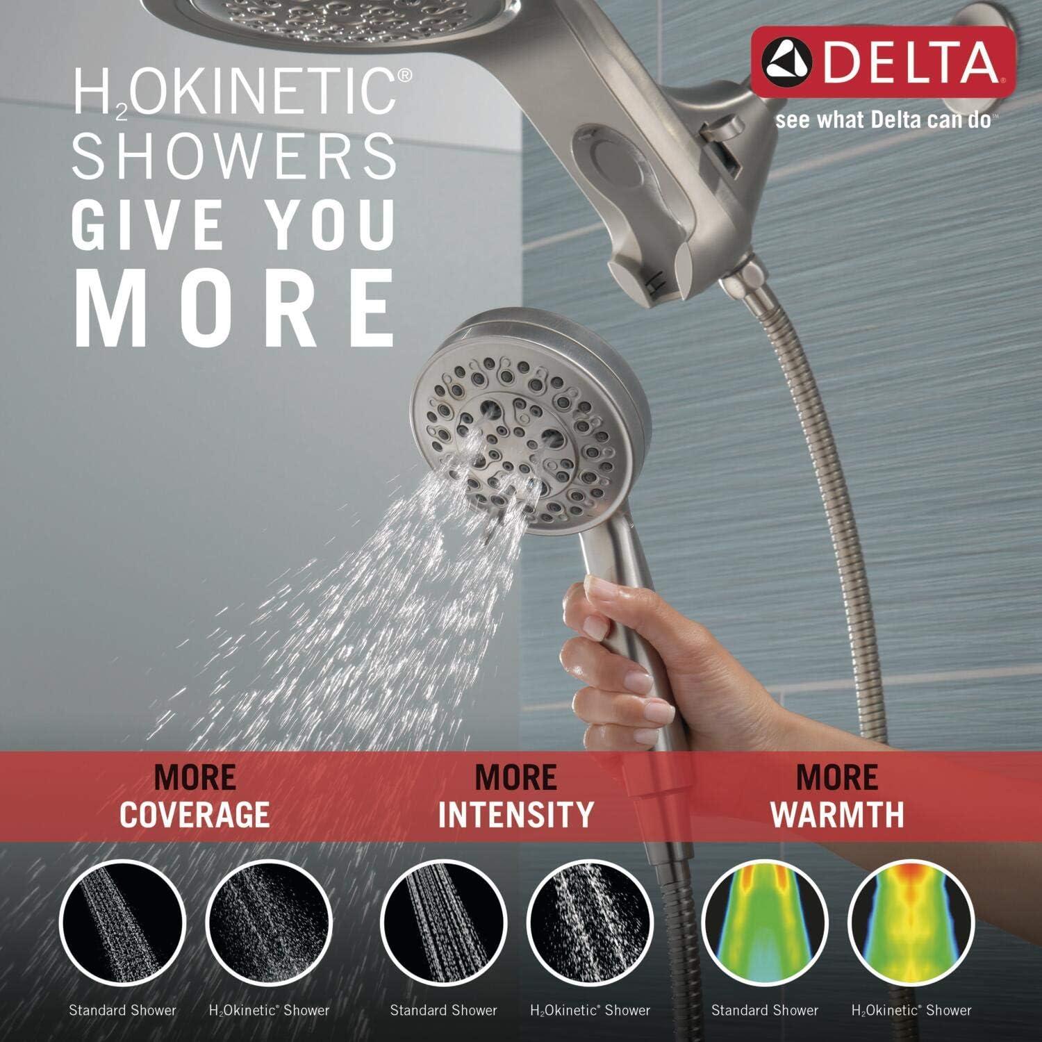 HydraChoice Hydrorain 5 Spray Dual Shower Head and Handheld Shower with H2Okinetic 1.75 GPM