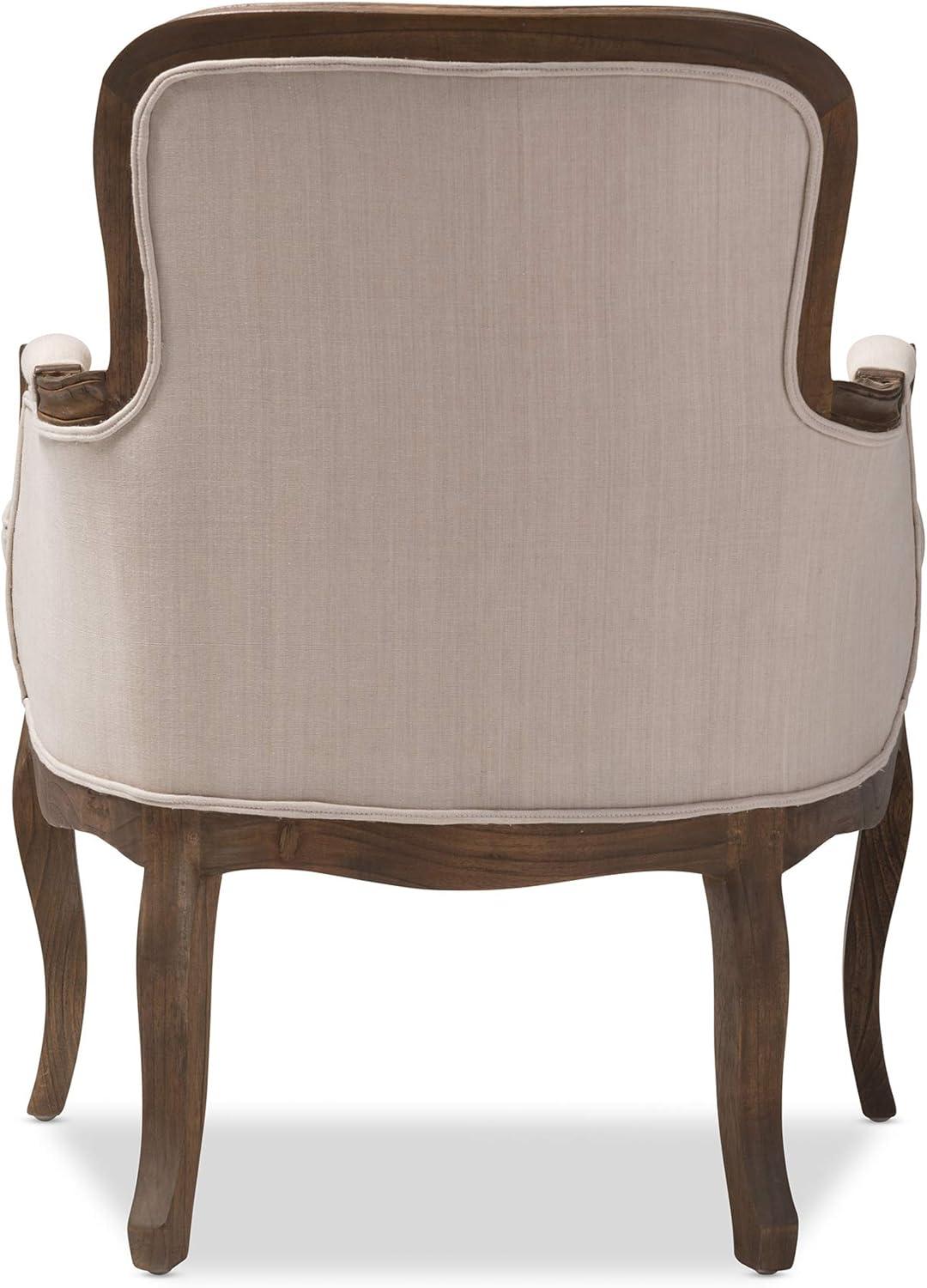 Napoleon Traditional French Accent Chair Ash - Baxton Studio: Cedar Frame, No Assembly, Polyester Upholstery