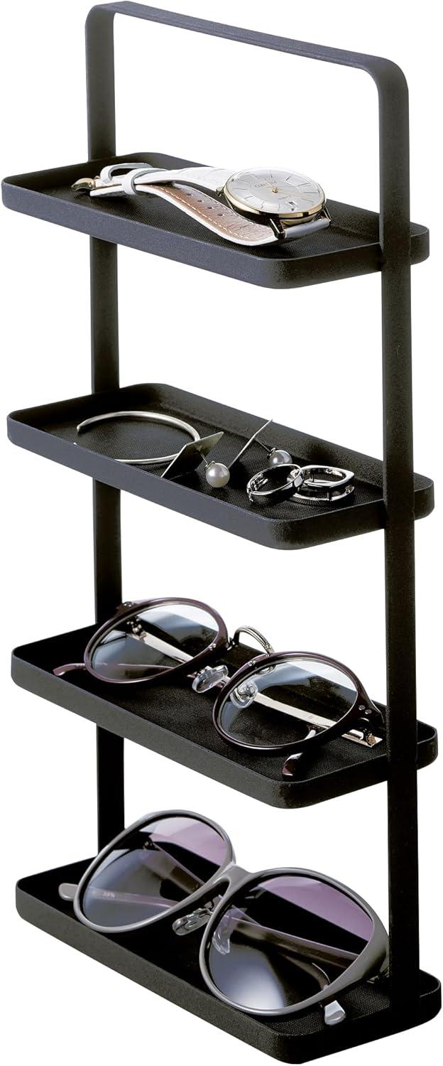 Tower Yamazaki Home 4-Tier Accessory Tray, Jewelry Holder & Storage Organizer, Steel, Handle