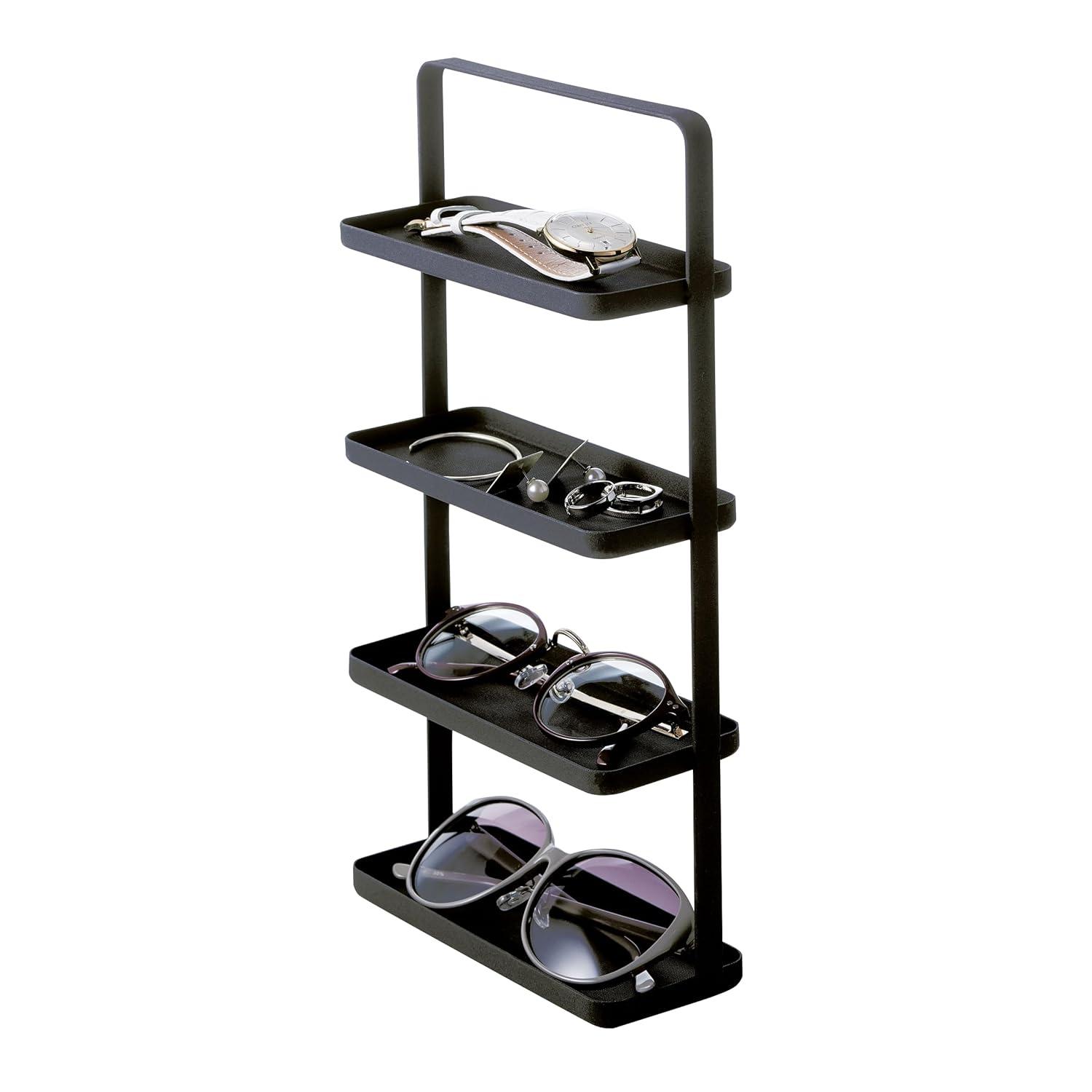 Tower Yamazaki Home 4-Tier Accessory Tray, Jewelry Holder & Storage Organizer, Steel, Handle