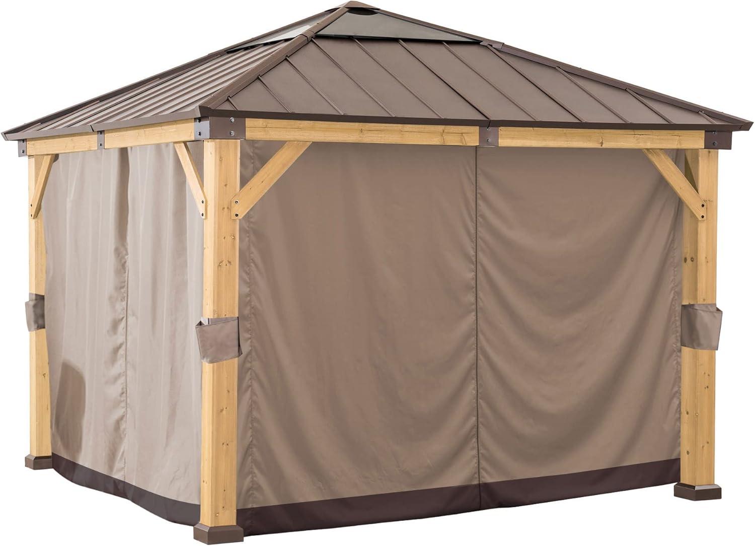 Sunjoy Universal Curtains for 11 ft. ×11 ft. Wood-Framed Gazebos