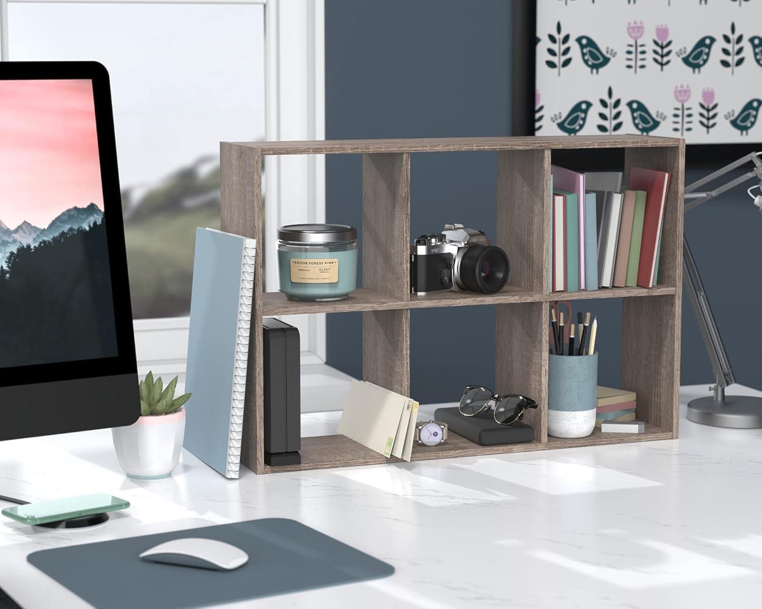 Mini 6-Cube Desktop or Wall Mounted Bookcase