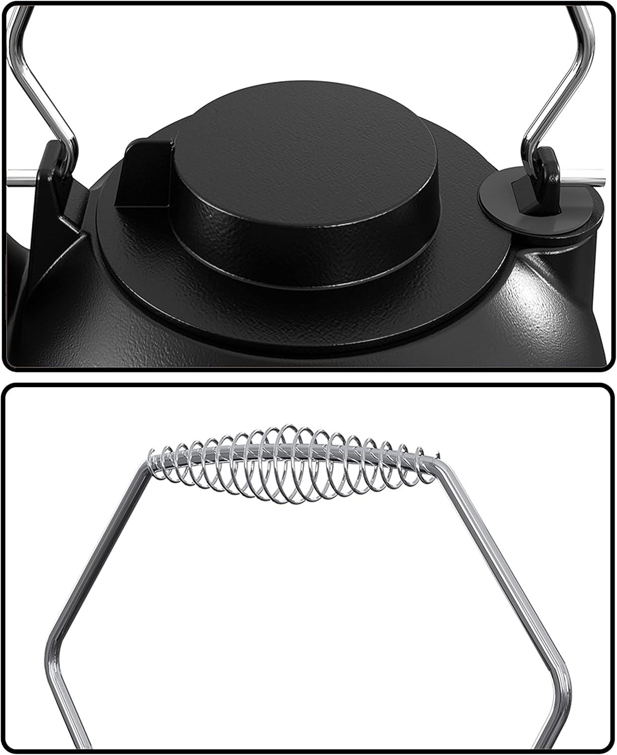 Stove Humidifier, Humidifying Iron Kettle, Wood Stove Kettle, Cast Iron, Chrome Handle