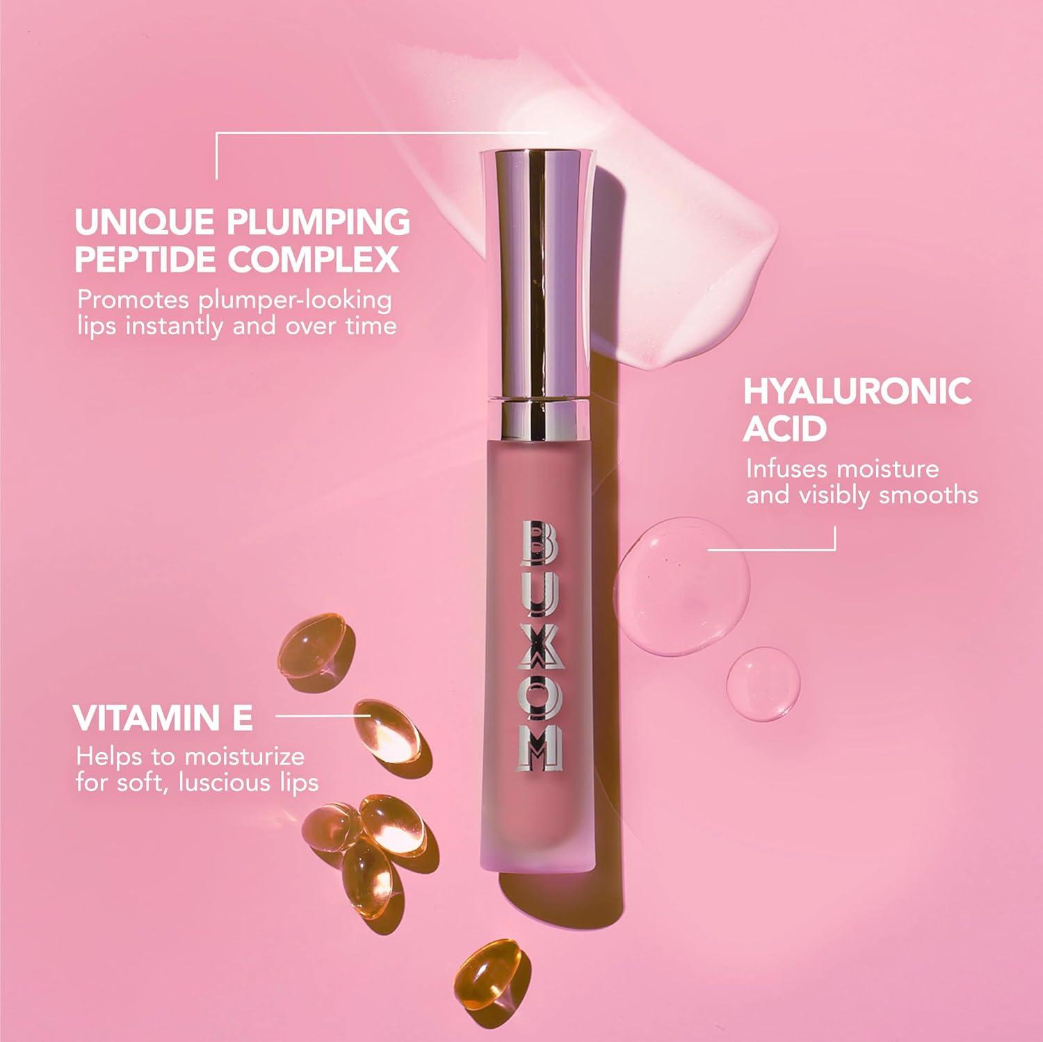 BUXOM Full-On Plumping Lip Cream, Hydrating Lip Plumper Gloss with Peptides & Hyaluronic Acid, High-Shine Tinted Formula for Fuller, Softer Lips, Cruelty-Free