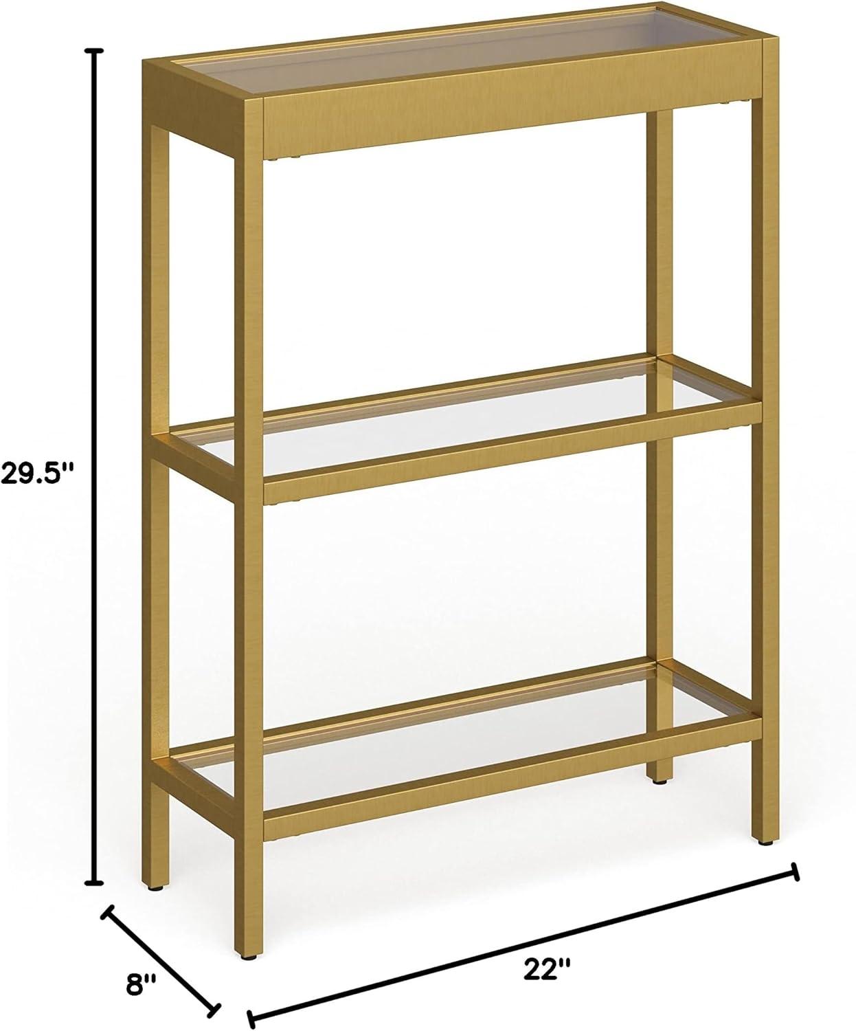 22 in. Brass Finish Console Table - Henn&Hart