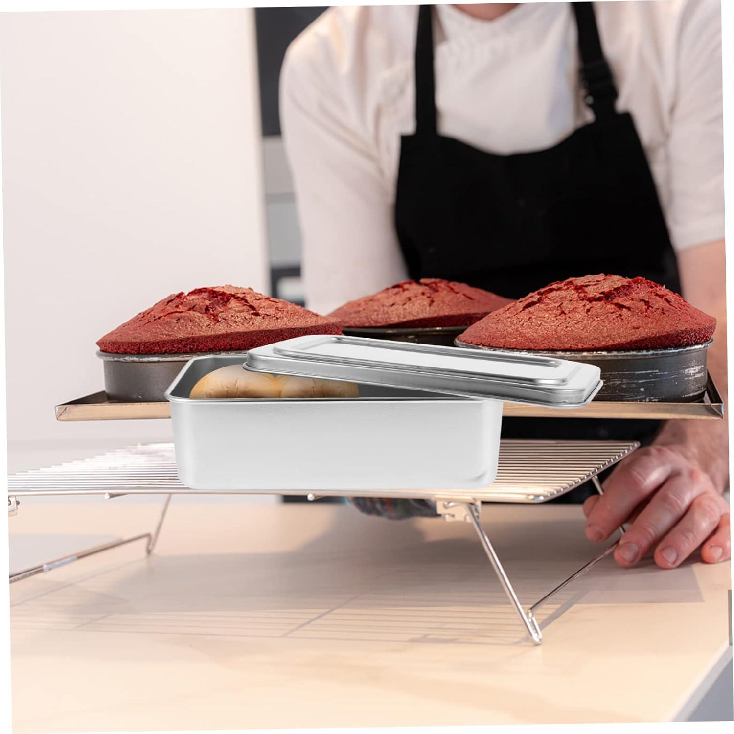 TABLZONE Stainless Steel Baking Tray Silver Oven Pan for Home Use with Lid