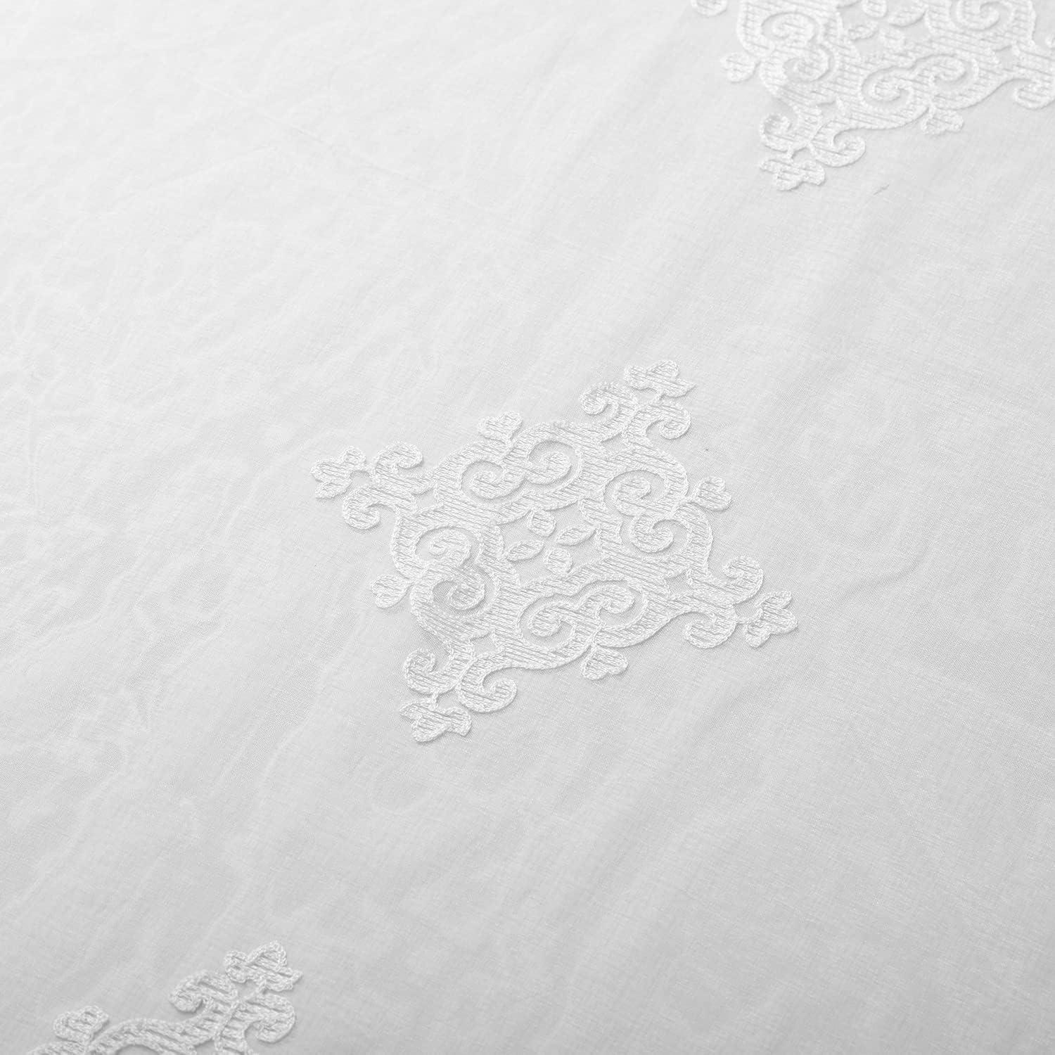 Superior Sia Damask Sheer Curtain Panel Set with Grommet Header , 52" x 96", White