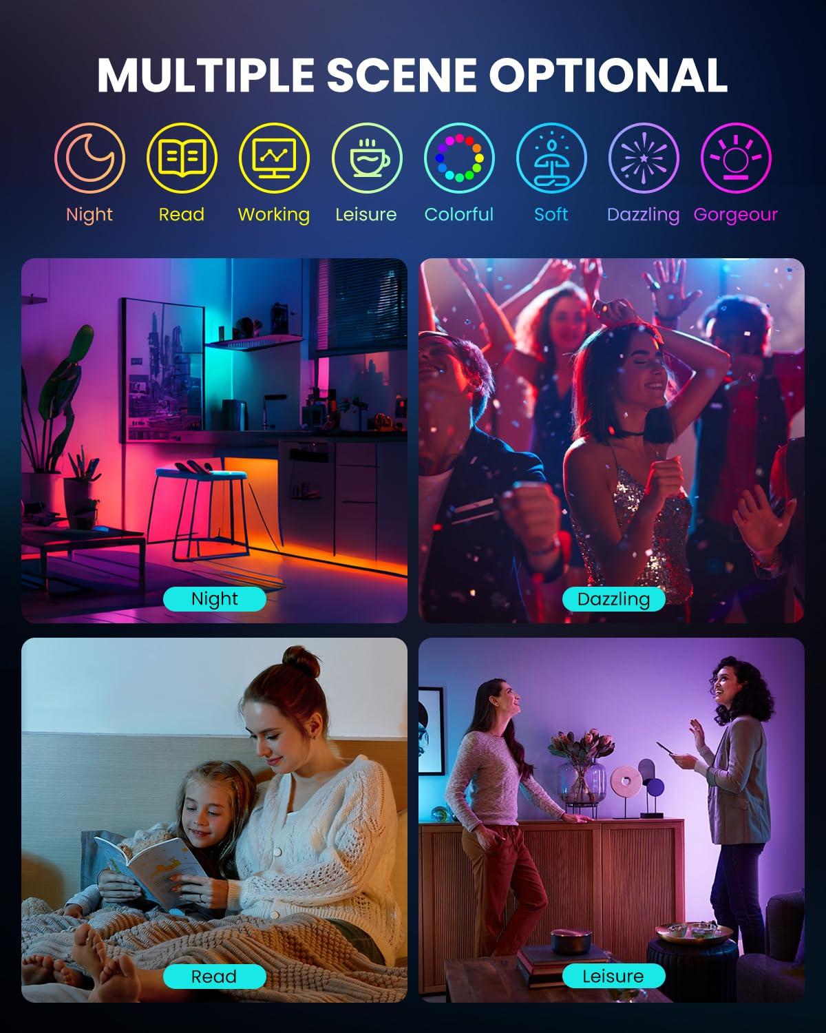 LEDVANS 4 Inch Smart Recessed Light, Color Changing Rgbcw, Voice Control (Set of 4) F-80425