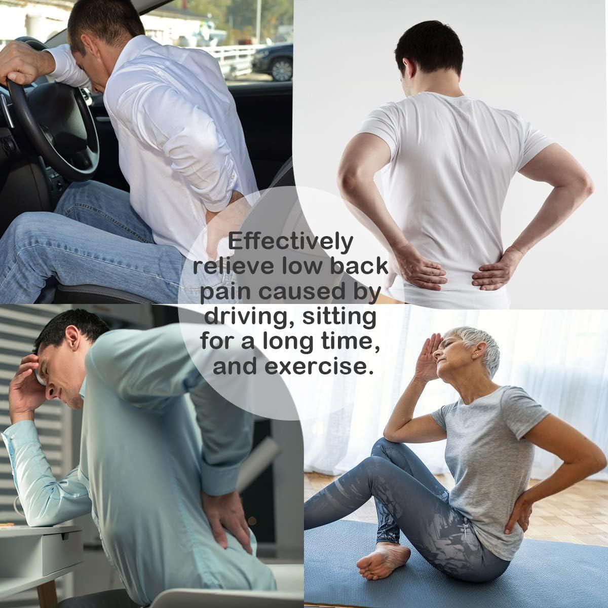 Inflatable Lumbar Support Pillow for Car Seat and Office Chair,Back Support Cushion with Air Pump for Reducing Lower Back Pain(Black)