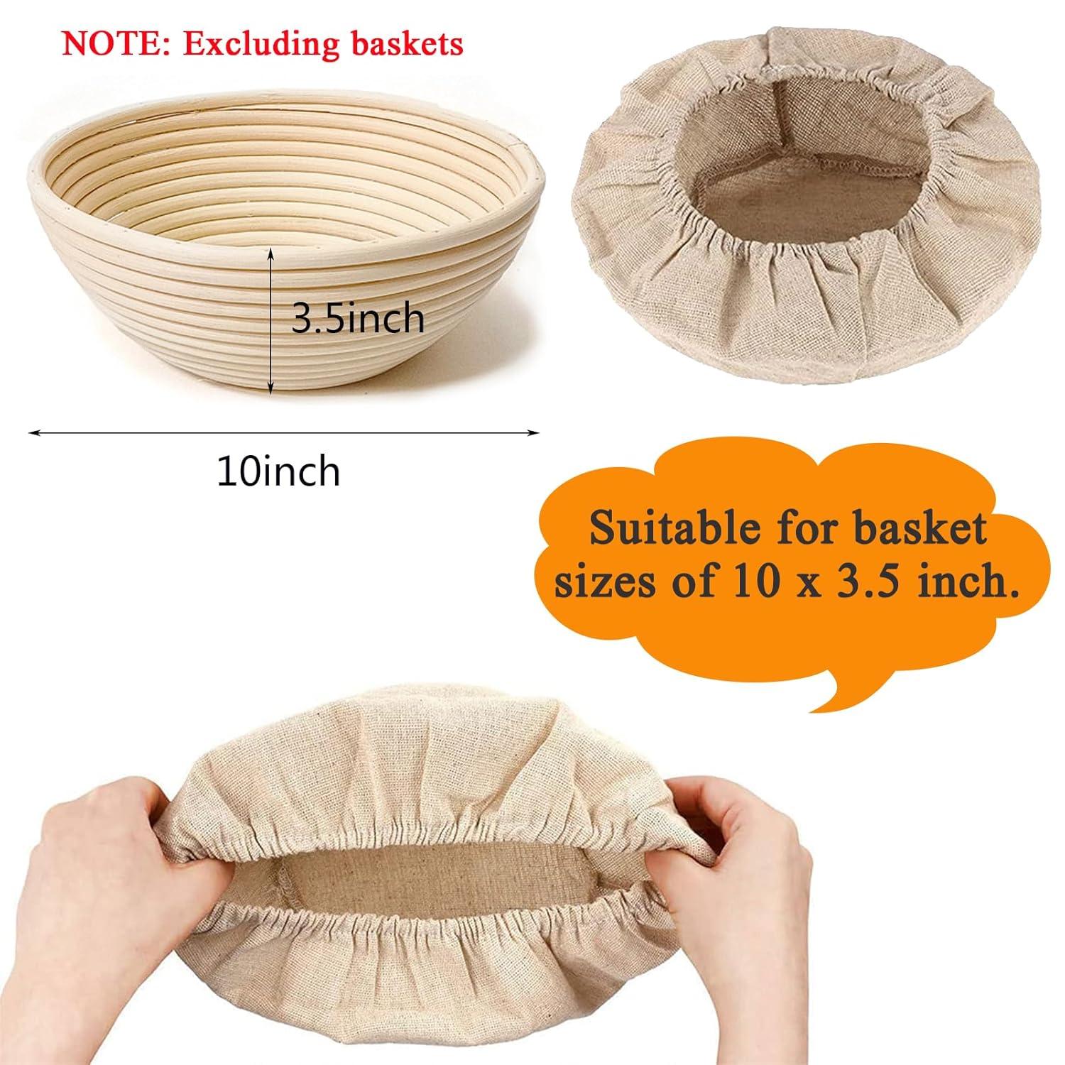 6 Packs Round Bread Proofing Basket Cloth Liner Rattan Baking Dough Basket Cover Natural Rattan Banneton Proofing Cloth(10 Inch)