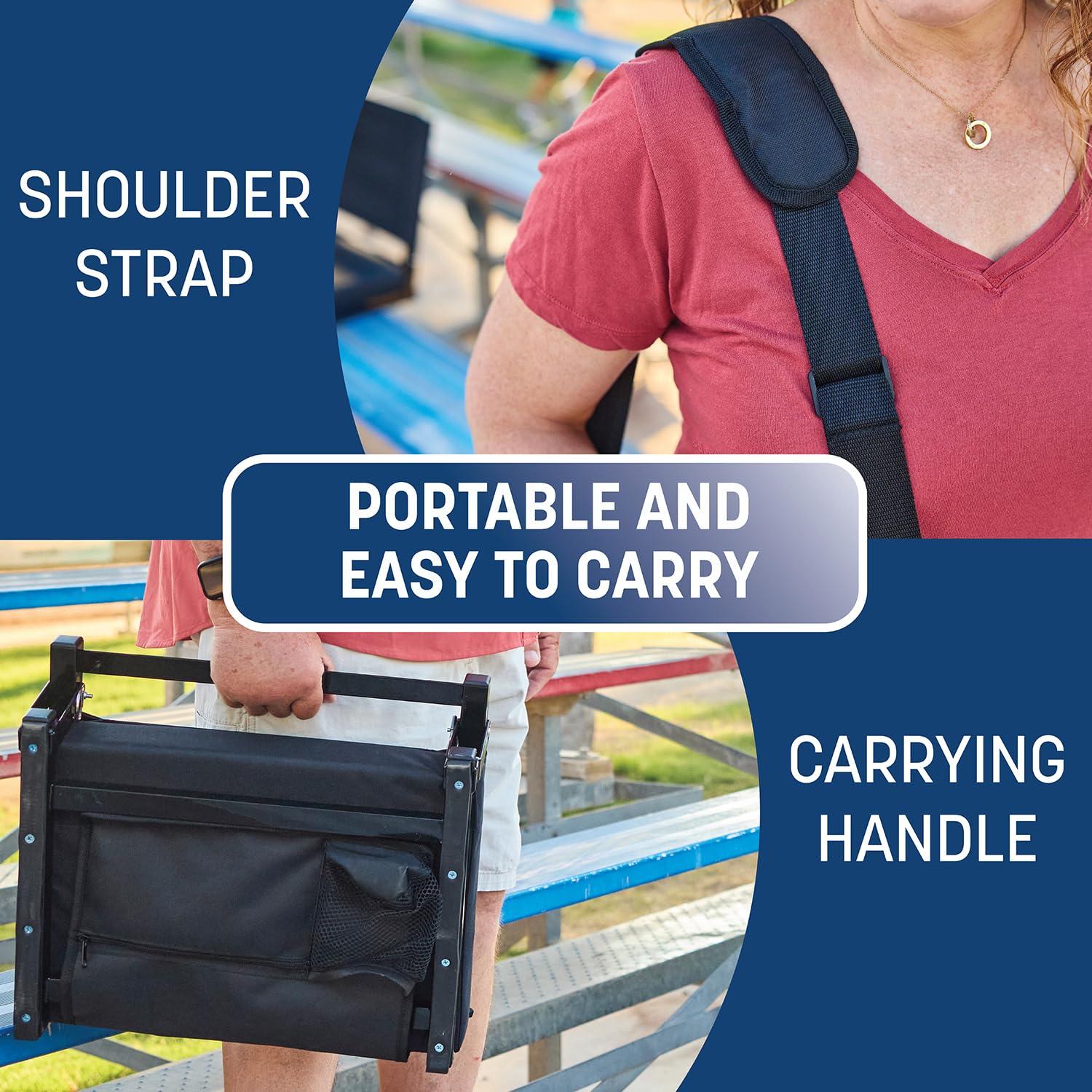 Skywalker Sports Foldable and Portable Stadium Seat, Cushion for Bleachers, Back Support