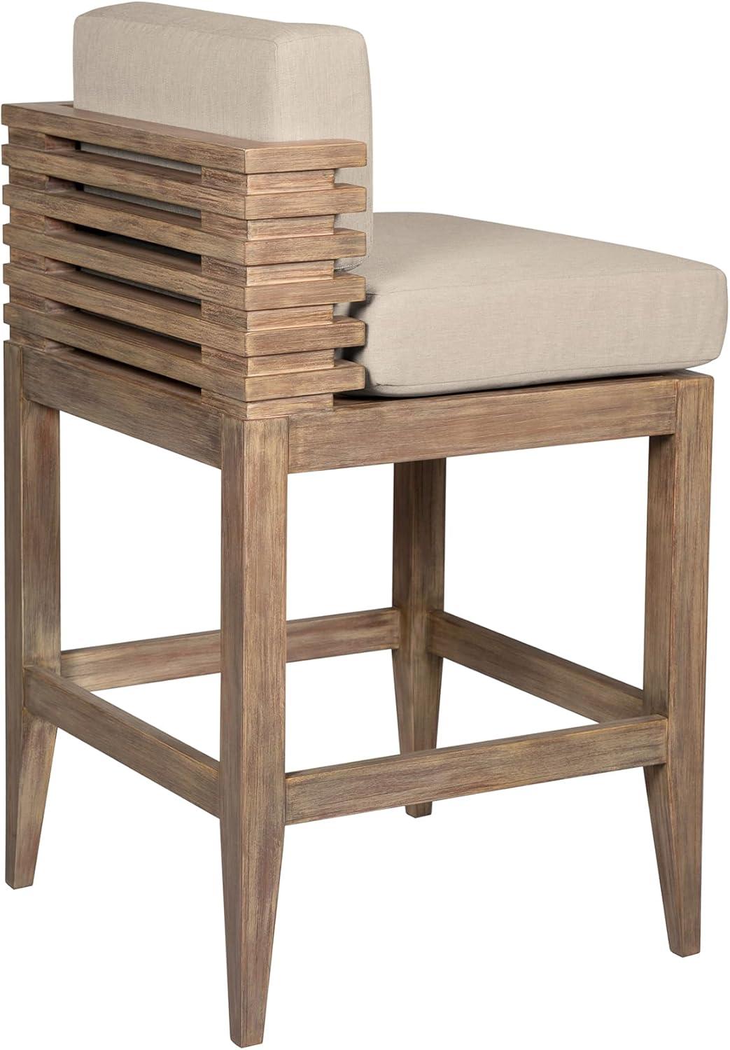 Aerilyn Wood Outdoor Stool with Cushion