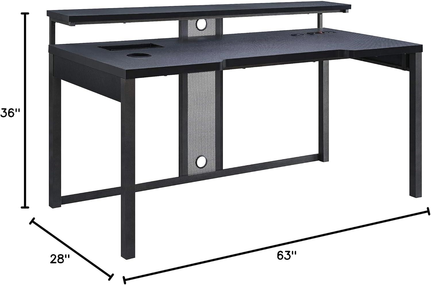 Adaptor 63" Gaming Desk in Black Steel Metal