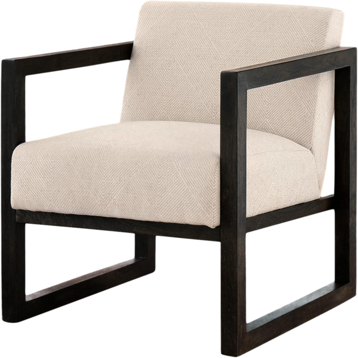 Signature Design by Ashley Alarick Accent Chair Cream: Upholstered Wooden Legs, Vintage Style