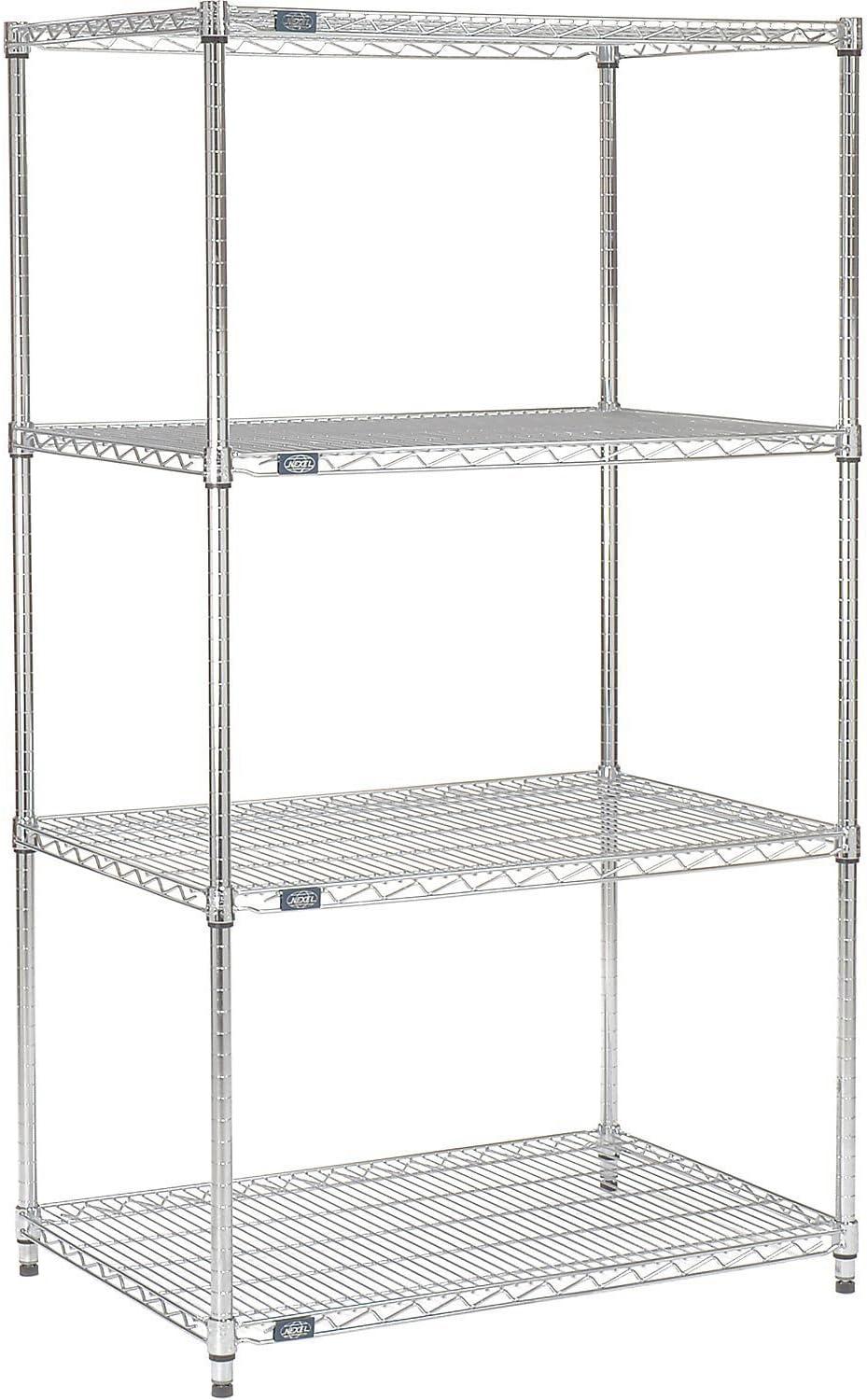 Global Industrial 30486C Nexel Chrome Wire Shelving, 48 x 30 x 63 in.