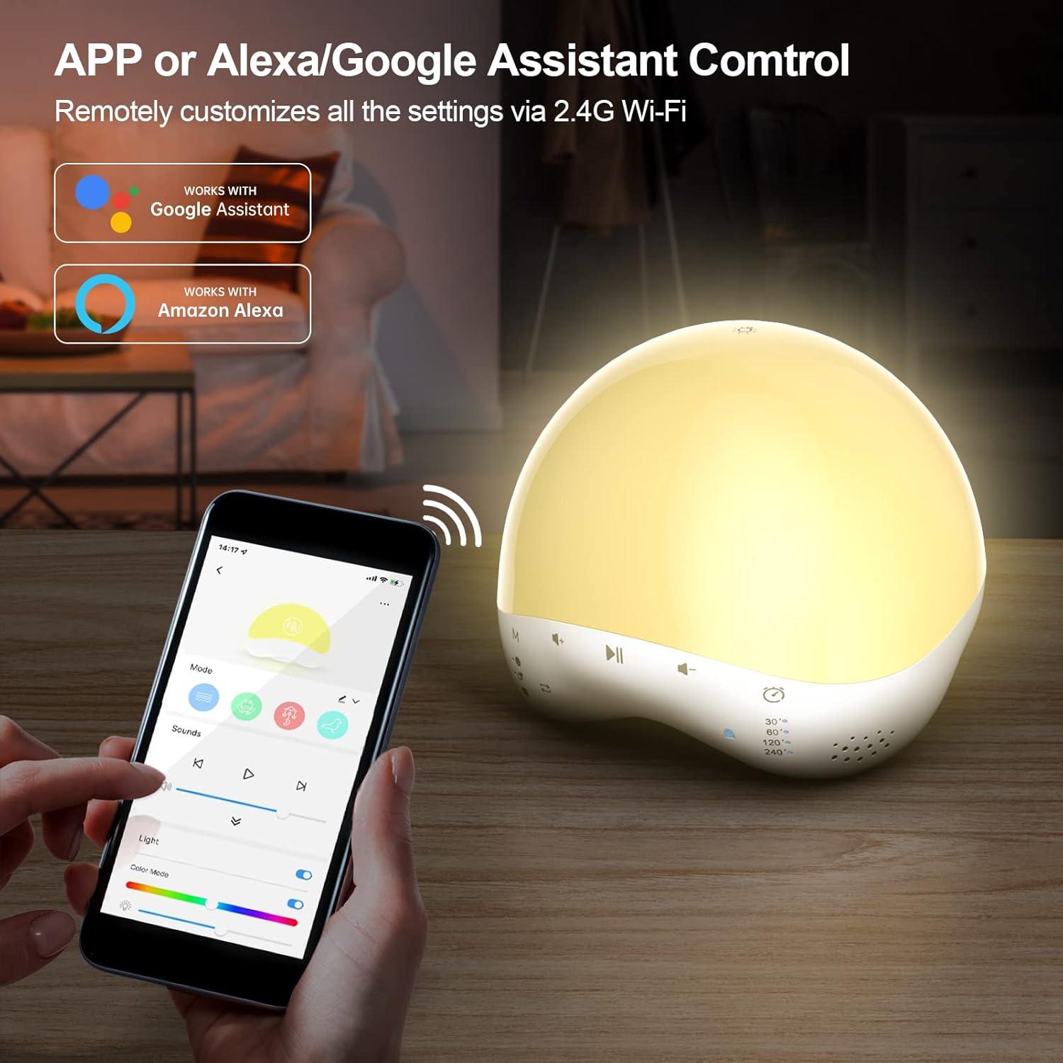 Geeni Smart Plug-in Baby White Noise Machine with RGB Night Light