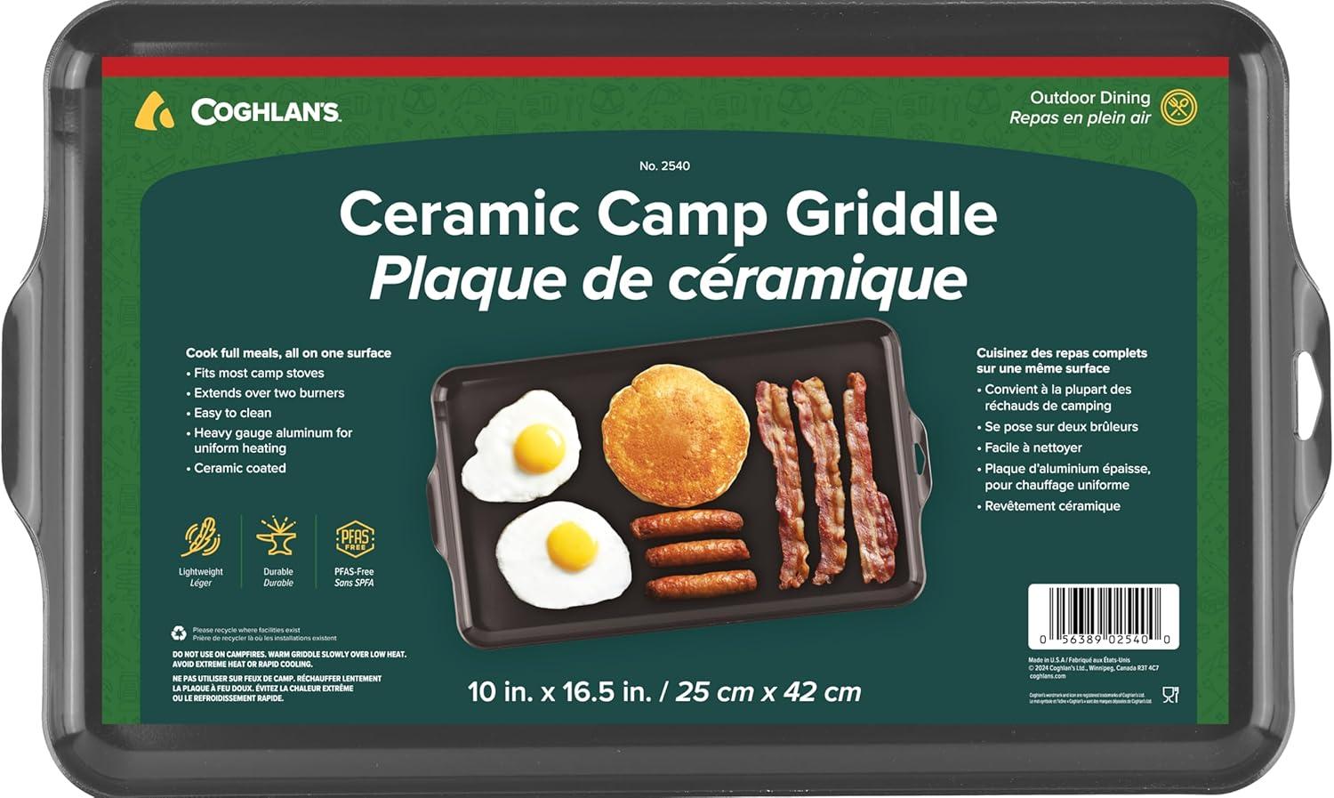 Lightweight Black Aluminum Non-Stick Camp Griddle