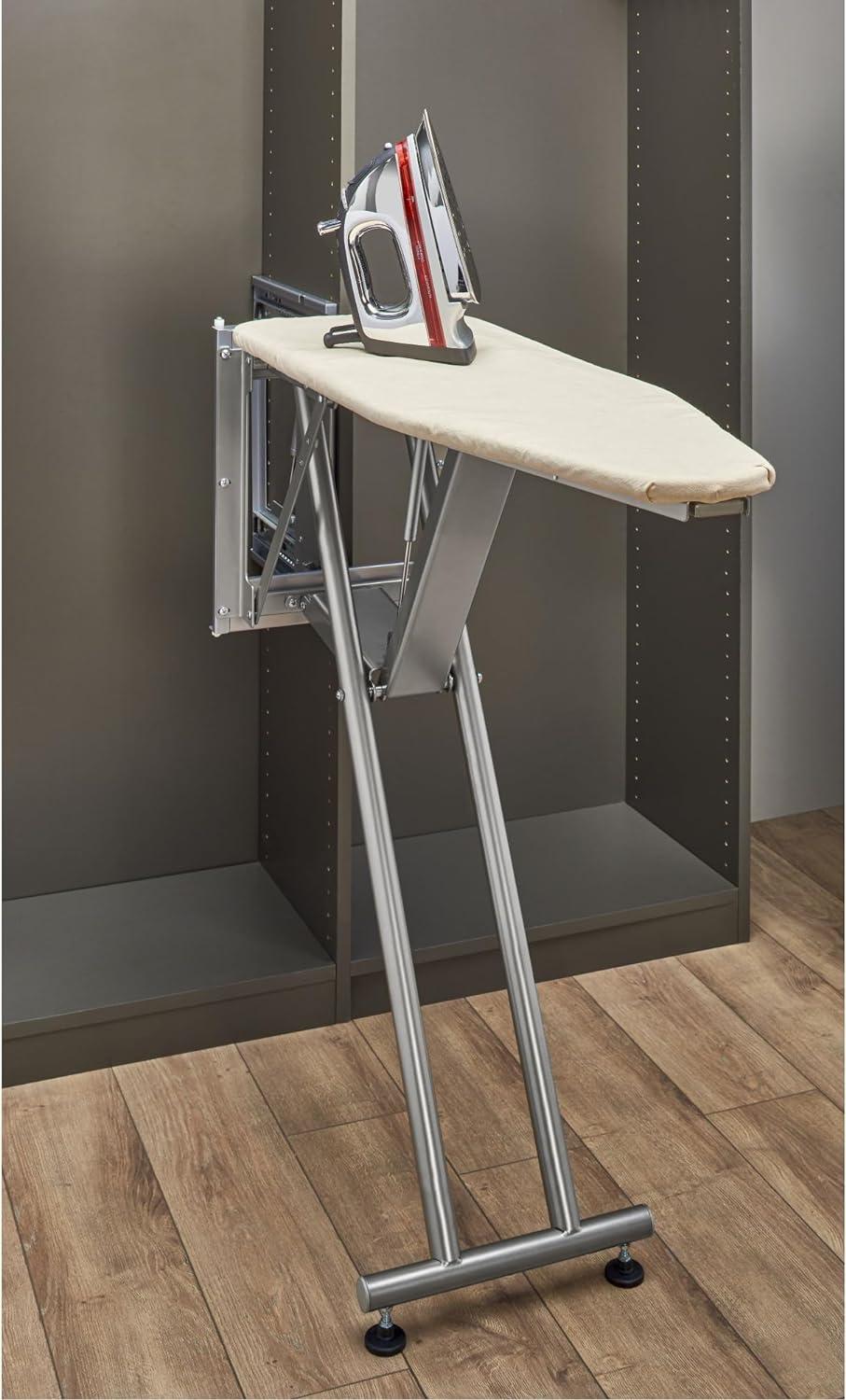 Rev-A-Shelf Sidelines Premiere Pop Up Ironing Board  for Custom Laundry/Closet Systems w/ Soft-Close, Metal Frame, & Adjustable Feet, CPUIBSL-14-SM-1