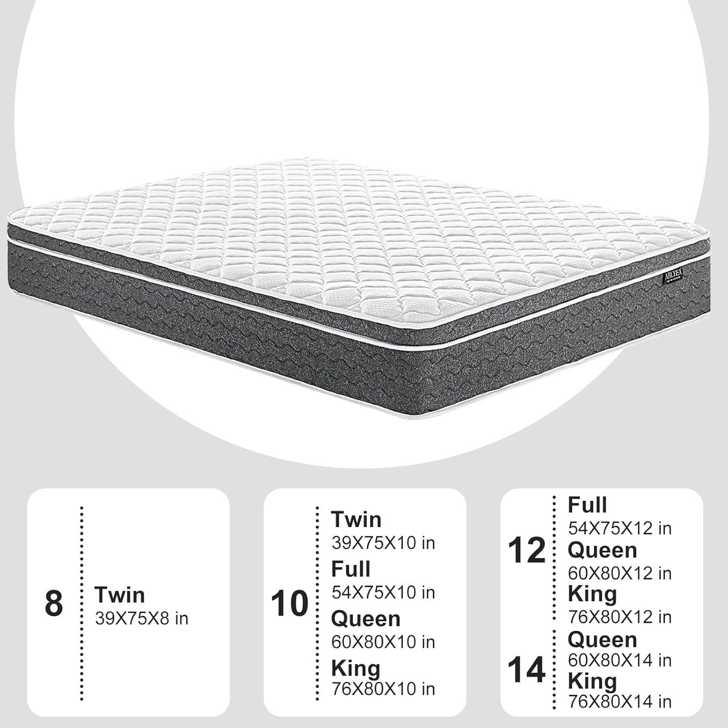 10" Gel Memory Foam Coils Innerspring Hybrid Mattress