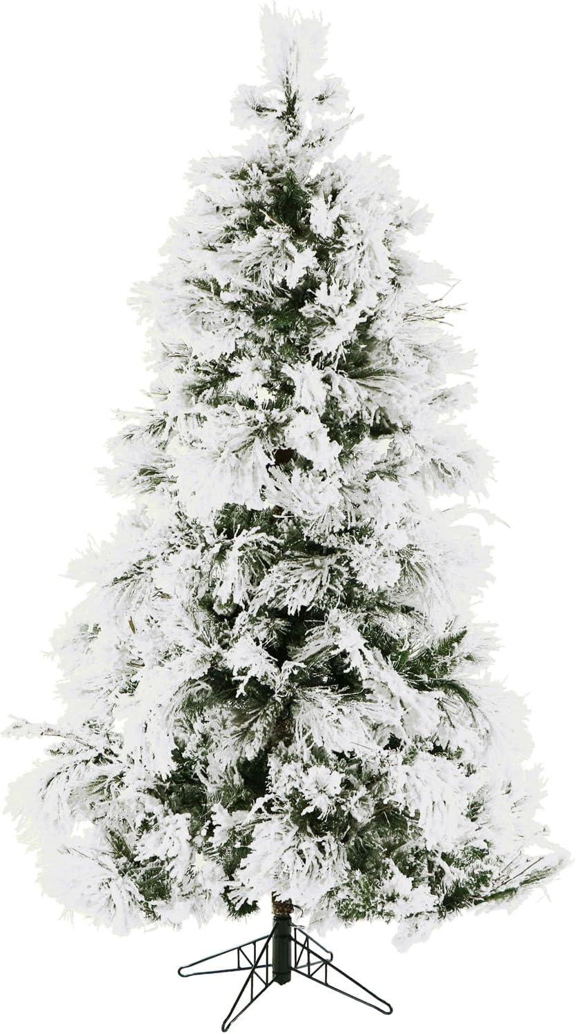 Fraser Hill Farm Flocked Snowy Pine Artificial Christmas Tree