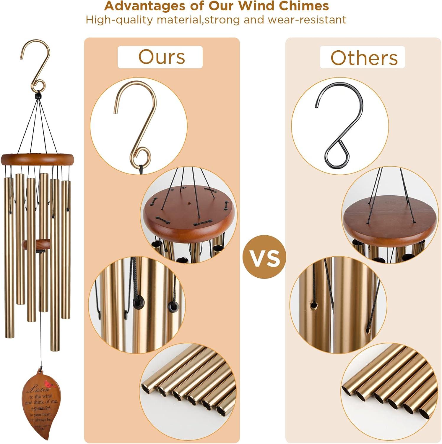 Sympathy Gifts for Loss of Loved One 32" Memorial Wind Chimes for Loss of Loved One Bereavement Condolence Gifts Sympathy Windchimes Memory Wind Chime with Memorial Card