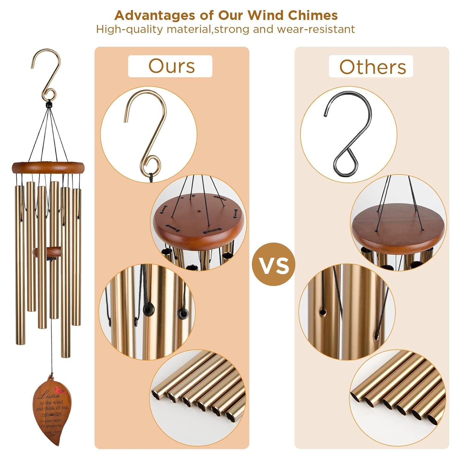 Sympathy Gifts for Loss of Loved One 32" Memorial Wind Chimes for Loss of Loved One Bereavement Condolence Gifts Sympathy Windchimes Memory Wind Chime with Memorial Card
