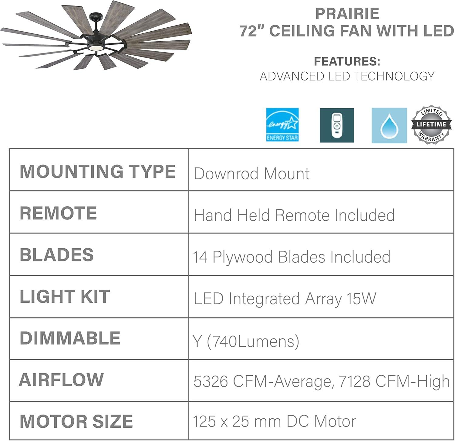 Calix LED Ceiling Fan (52"-72")