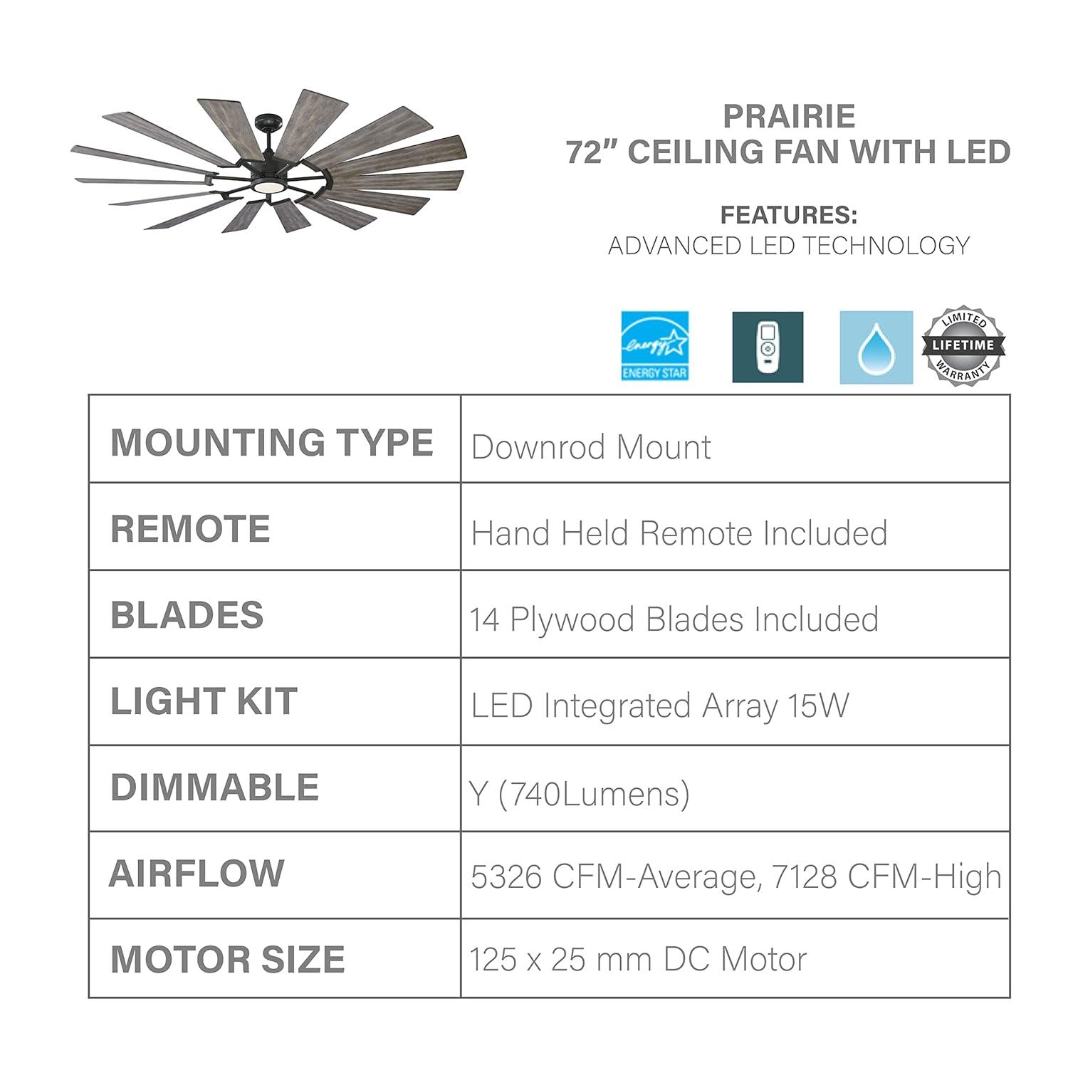 Calix LED Ceiling Fan (52"-72")
