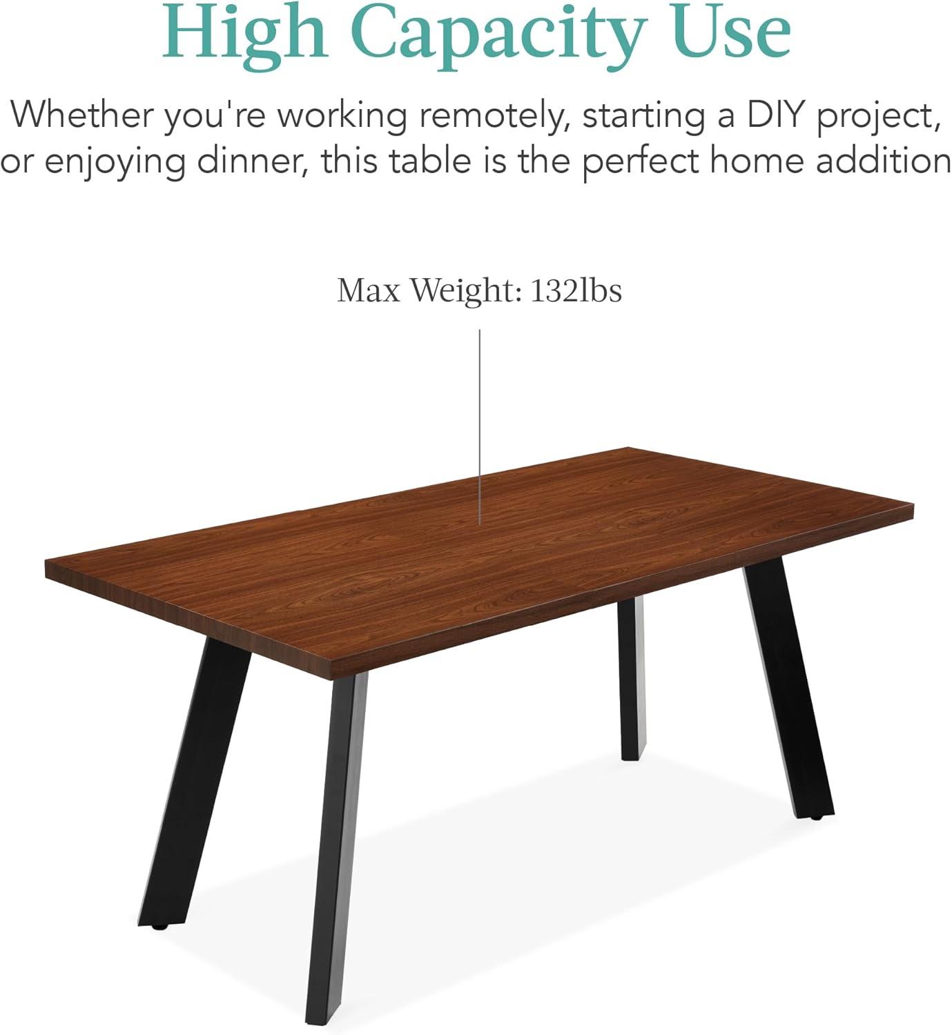 George Oliver Joglar 47 to 63in Modern Extendable Dining Table for 2-6 People w/ Leaf Extension, 2 Locks