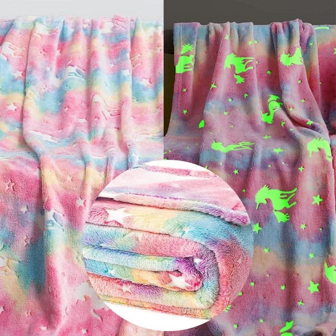 The Lakeside Collection Glow-in-the Dark Blankets - Unicorn