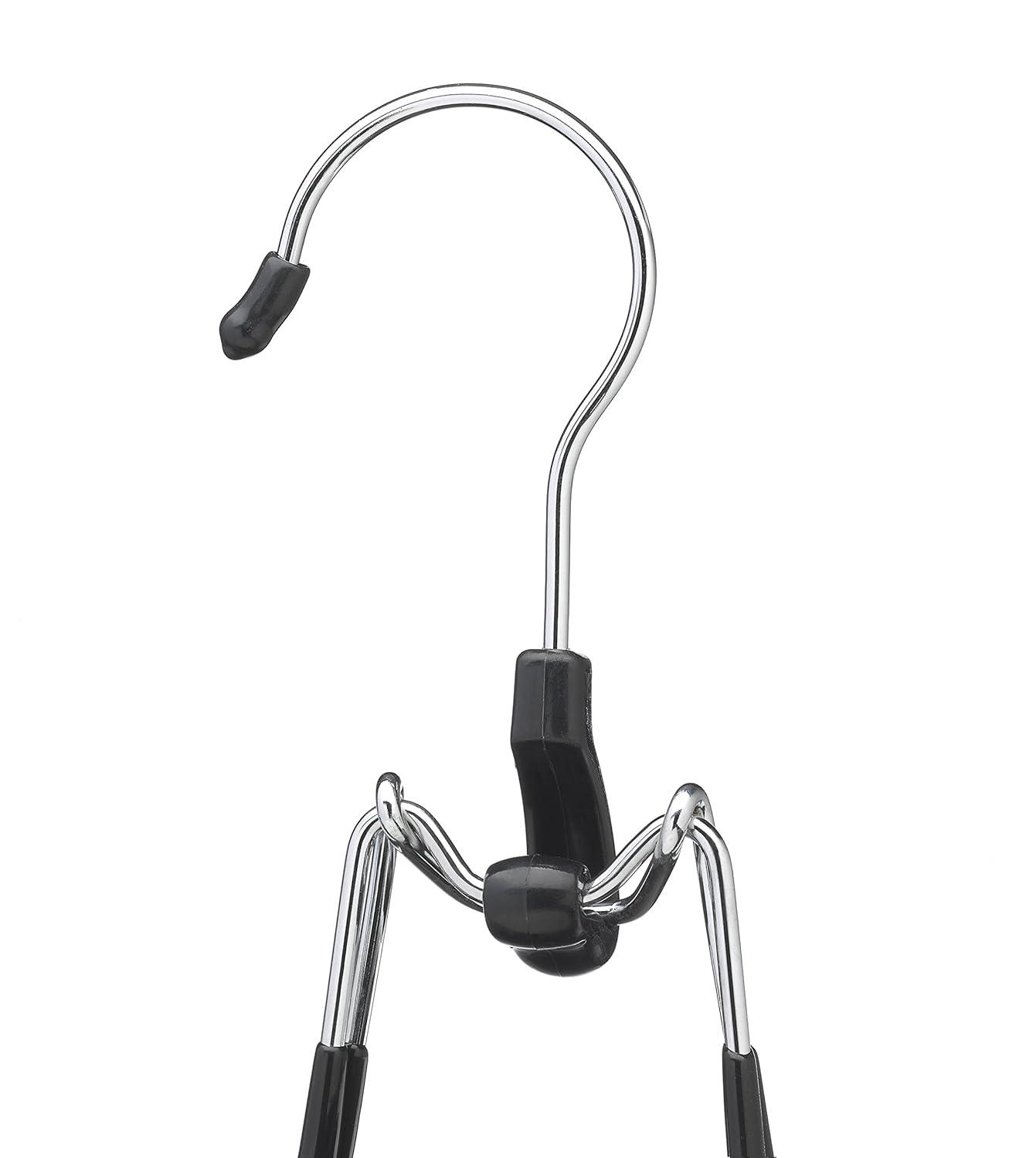 Whitmor Skirt and Slack Hanger Set of 2 Chrome / Black