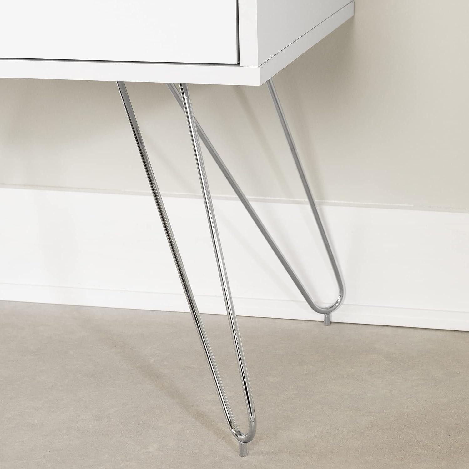 Slendel Pure White Mid-Century Scandinavian 1-Drawer Nightstand