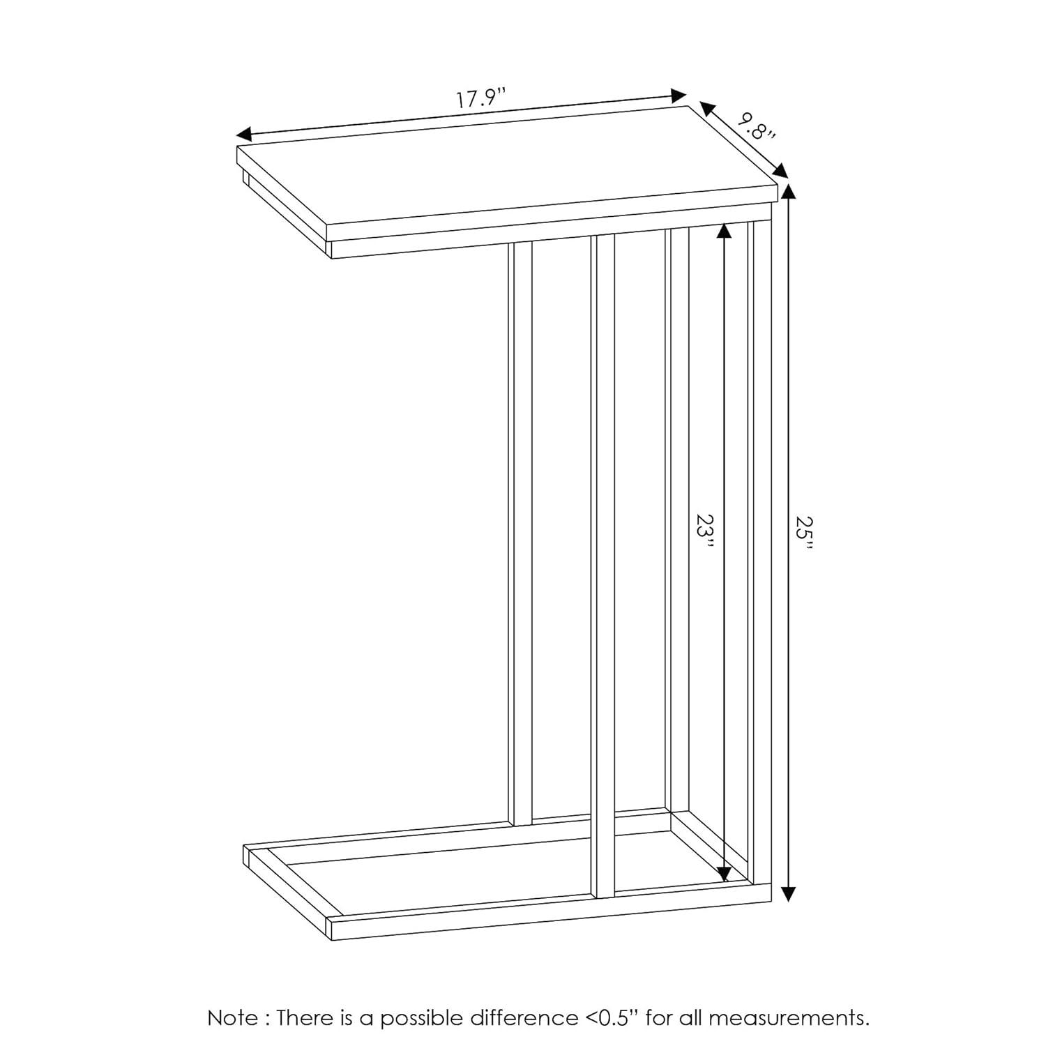 Furinno Modern Coffee Tray Sofa Side End Table Ottoman Couch Console Stand TV Lap Snack for Living Room&Home Decor,French Oak Grey