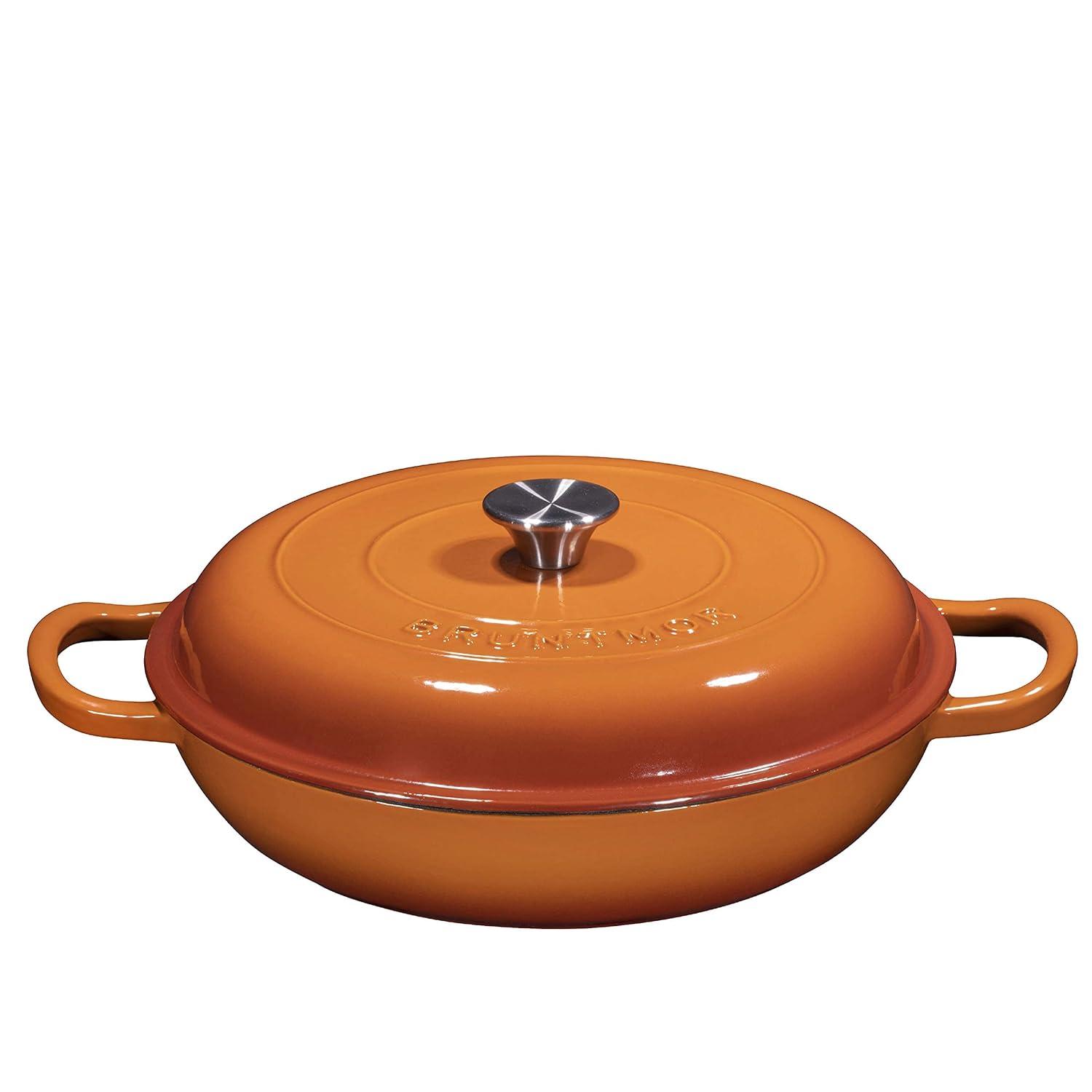 Bruntmor 121oz Enamel Cast Iron Dutch Oven With Handles And Lid