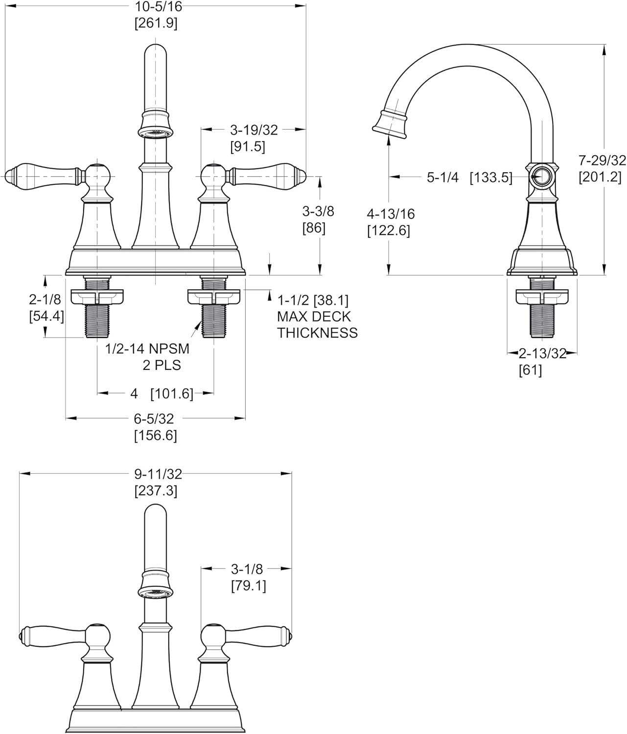 Polished Chrome Traditional 2-Handle Bathroom Faucet