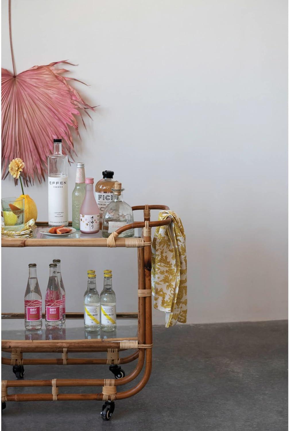 Creative Co-Op Cotton Printed Pattern, 2 Colors, 2 Styles Tea Towels, 28" L x 18" W x 0" H, Multicolor