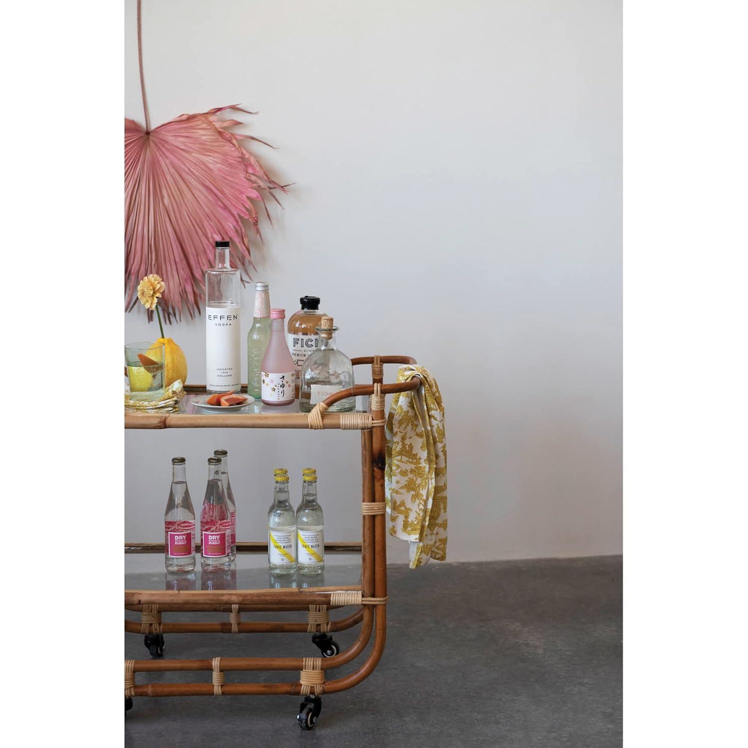 Creative Co-Op Cotton Printed Pattern, 2 Colors, 2 Styles Tea Towels, 28" L x 18" W x 0" H, Multicolor