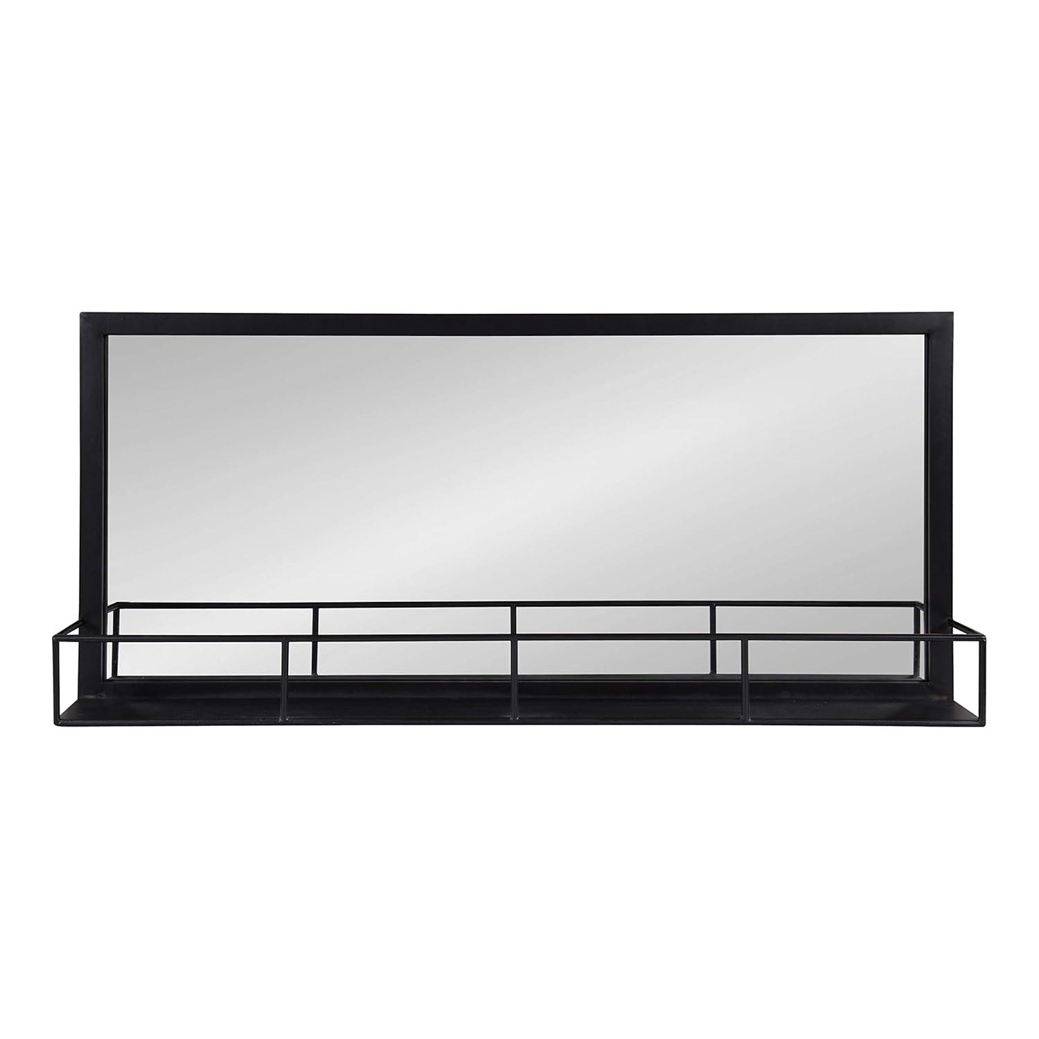 Kate and Laurel Jackson Metal Frame Mirror with Shelf, Bronze 18x40