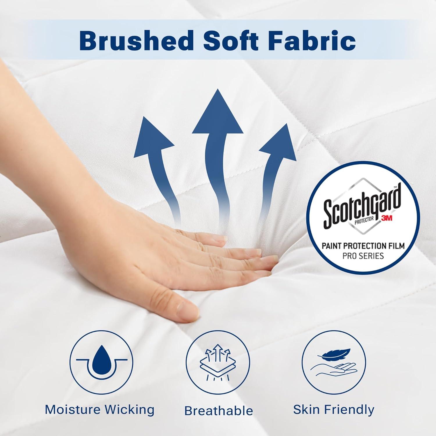 Sleep Philosophy Full Amity Waterproof Sofa Bed Mattress Pad: Microfiber Protector, Quilted, Water-Resistant