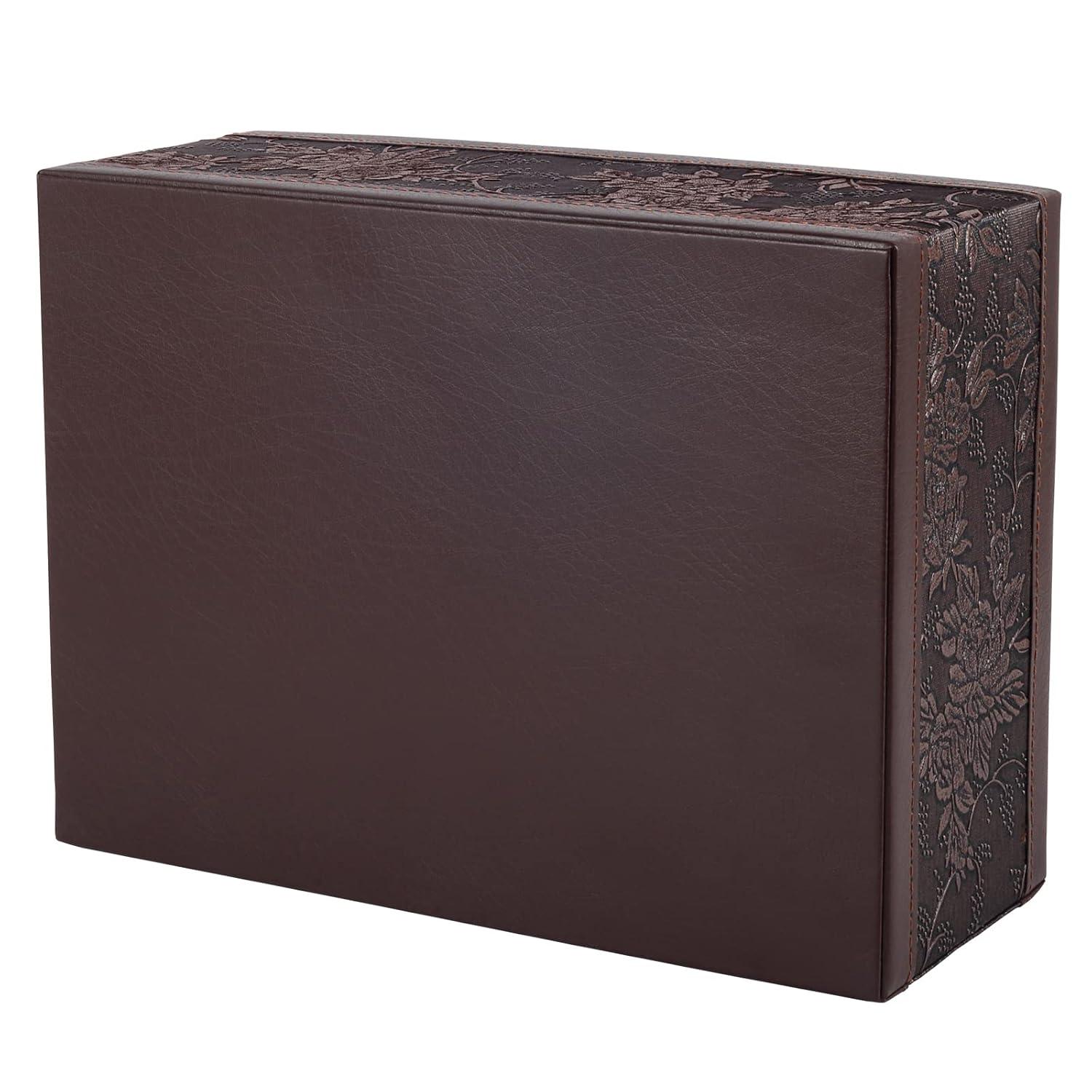 Tissue Box Cover Rectangle Retro Tissue Box Holder PU Leather Facial Tissues Organizer,Multifunctional Remote Control Stationery Storage Box,Home Office Supplies Car Napkin Caddy