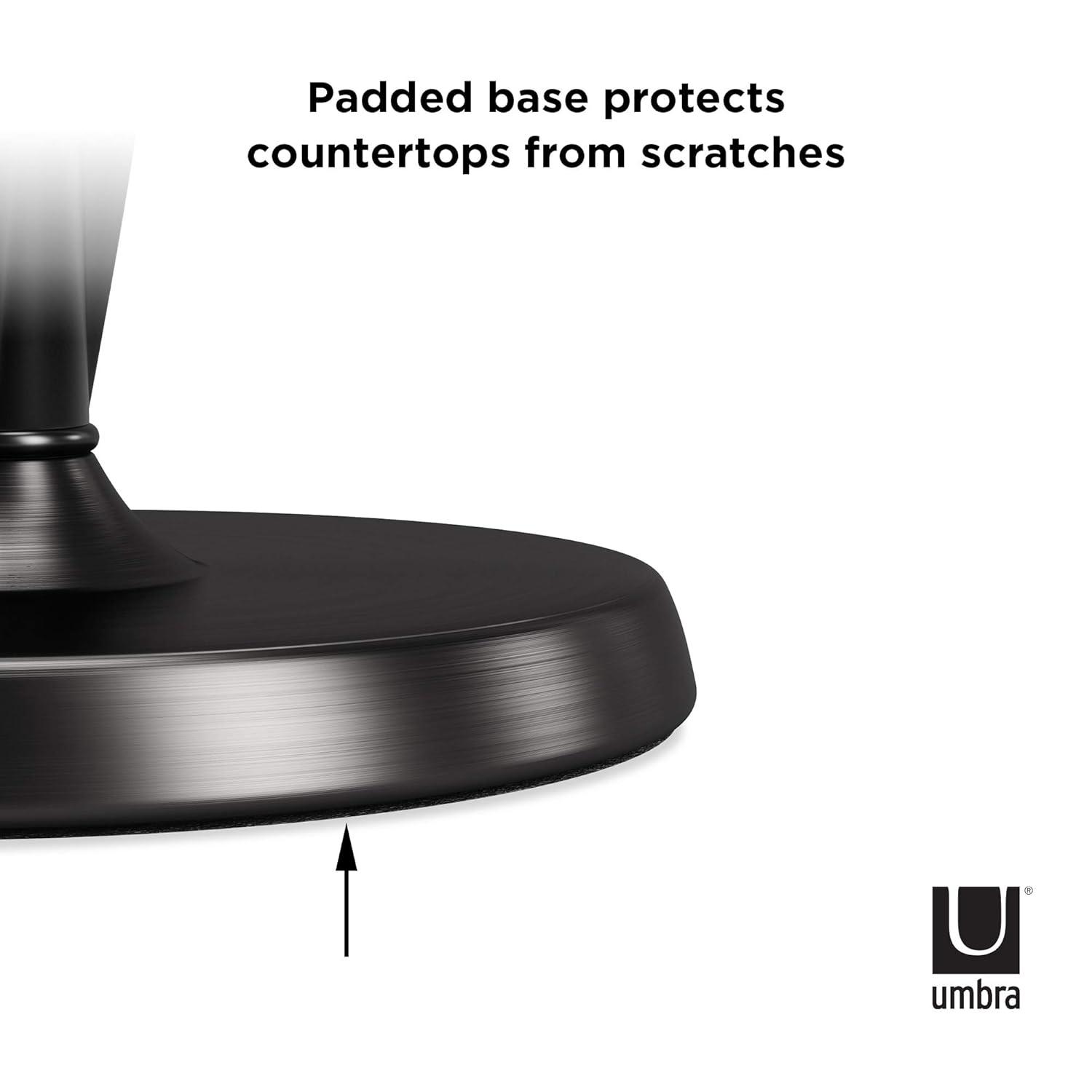 Umbra Tug Paper Towel Holder with Weighted Base, 13.5 Inch, Black