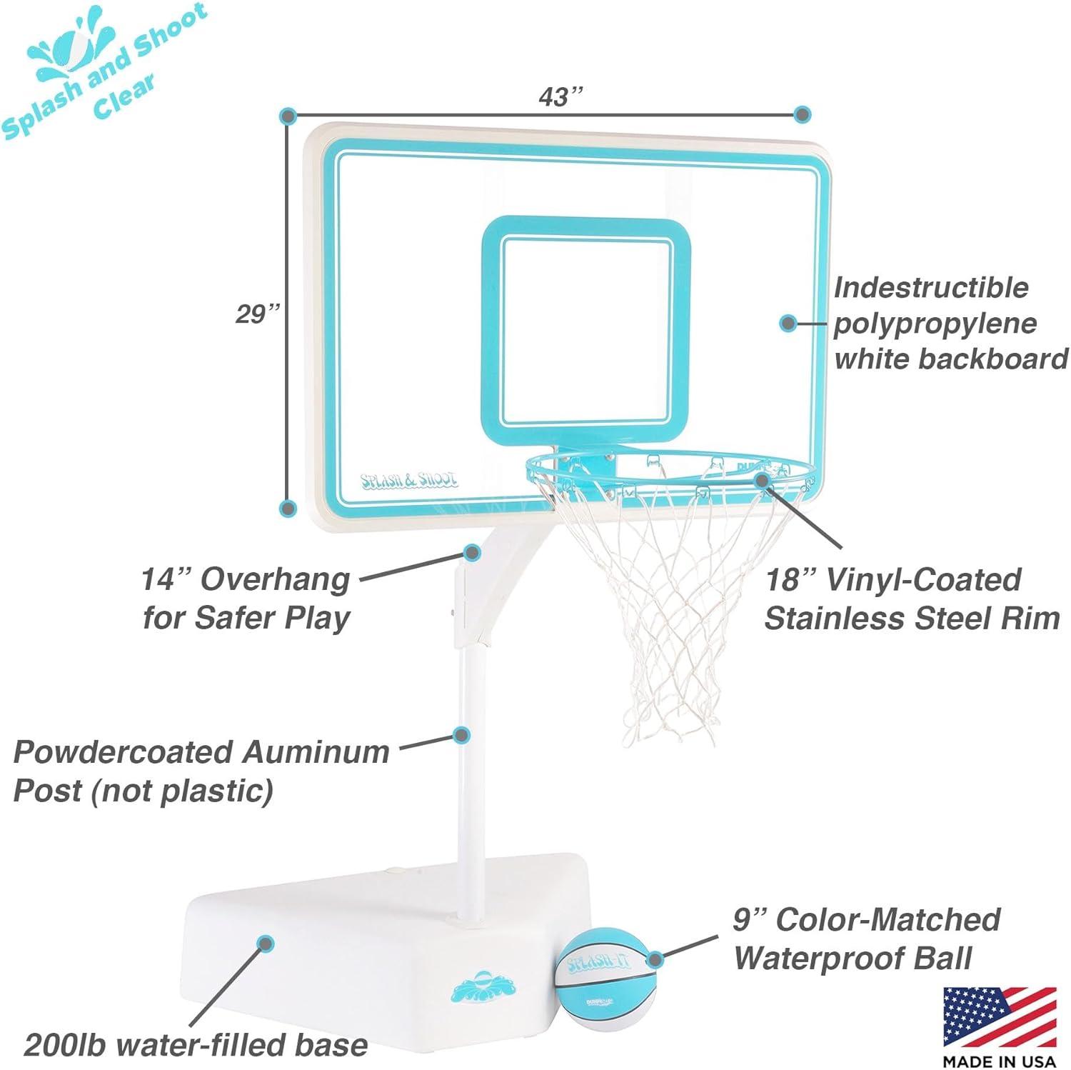 Dunn-Rite Splash & Shoot  Clear Polycarbonate backboard with  Adjustable Height
