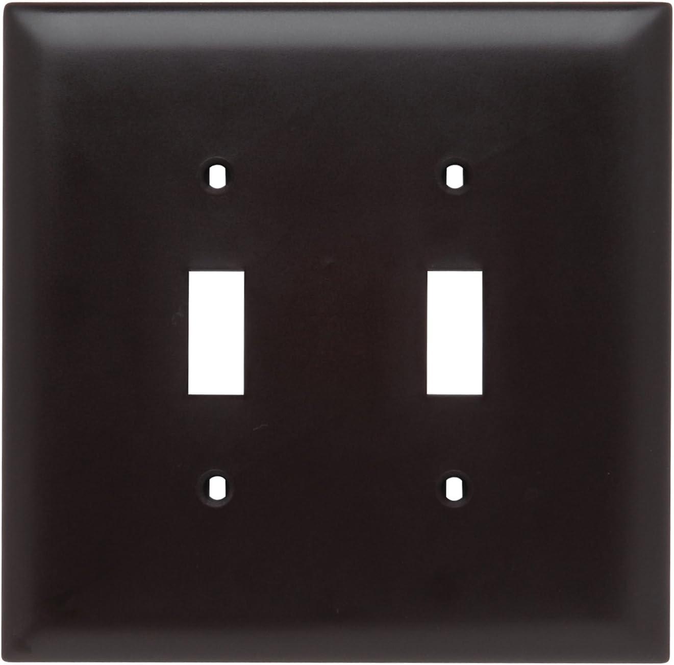 Matte Brown Jumbo 2-Gang Toggle Nylon Wall Plate