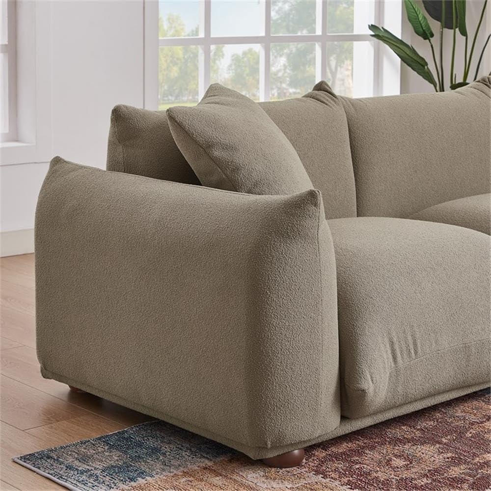Arter Mid-Century Modern Living Room Luxury Boucle Fabric Couch in Mocha