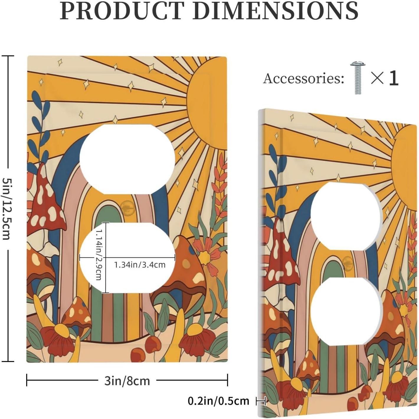 ZICANCN Outlet Covers Wall Plate, Sunflowers Nature Beige Background Light Switch Cover Decorative, Duplex Toggle Combo 1-Gang